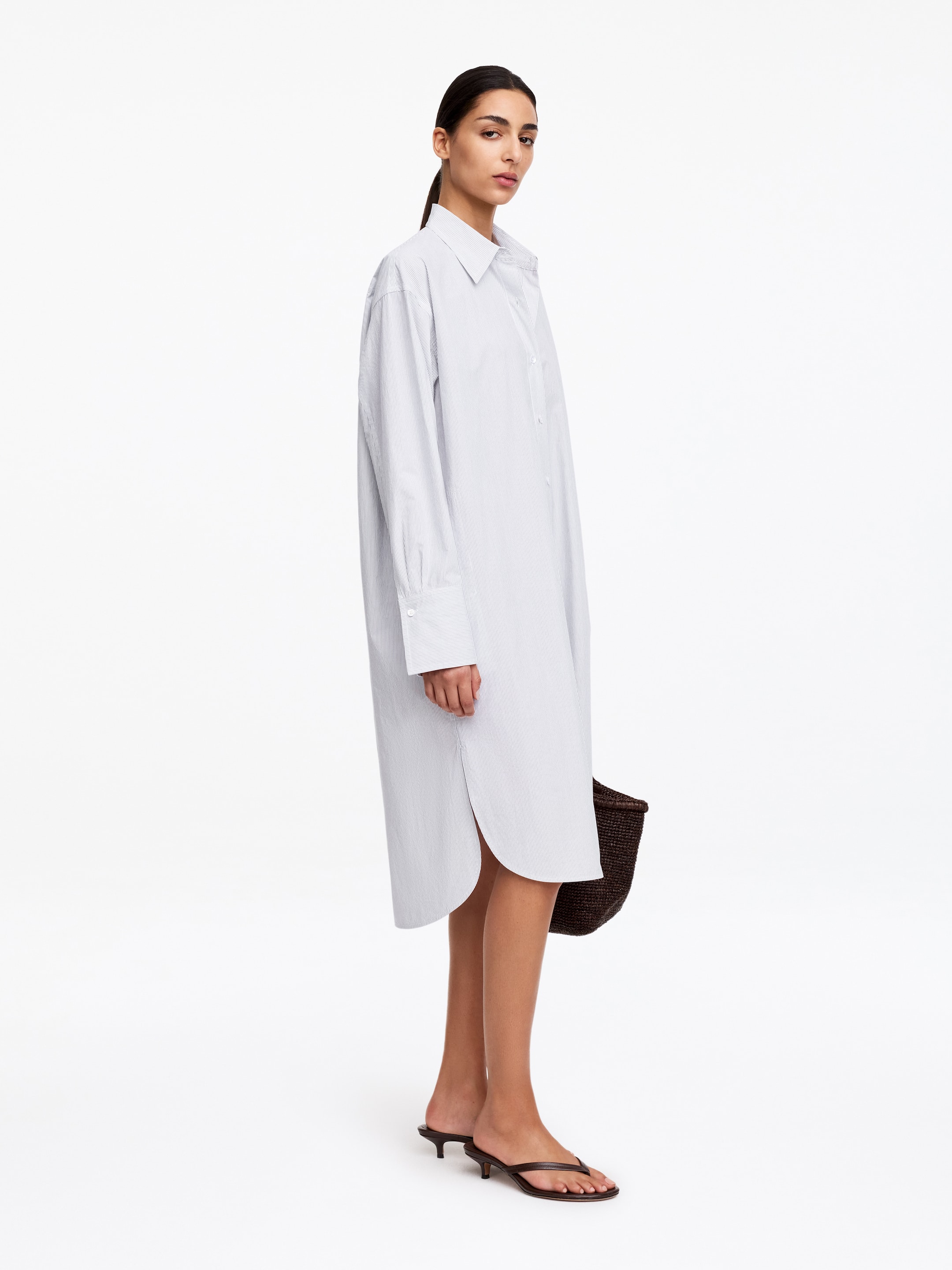 Robe-chemise en coton - Blanc - Loose fit - Femme - StillMedia/Lookbook - 2