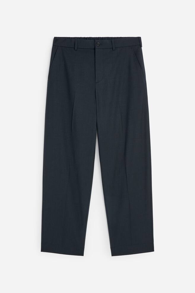 Relaxed Lightweight Wool Trousers - Dark Blue/Grey - 1