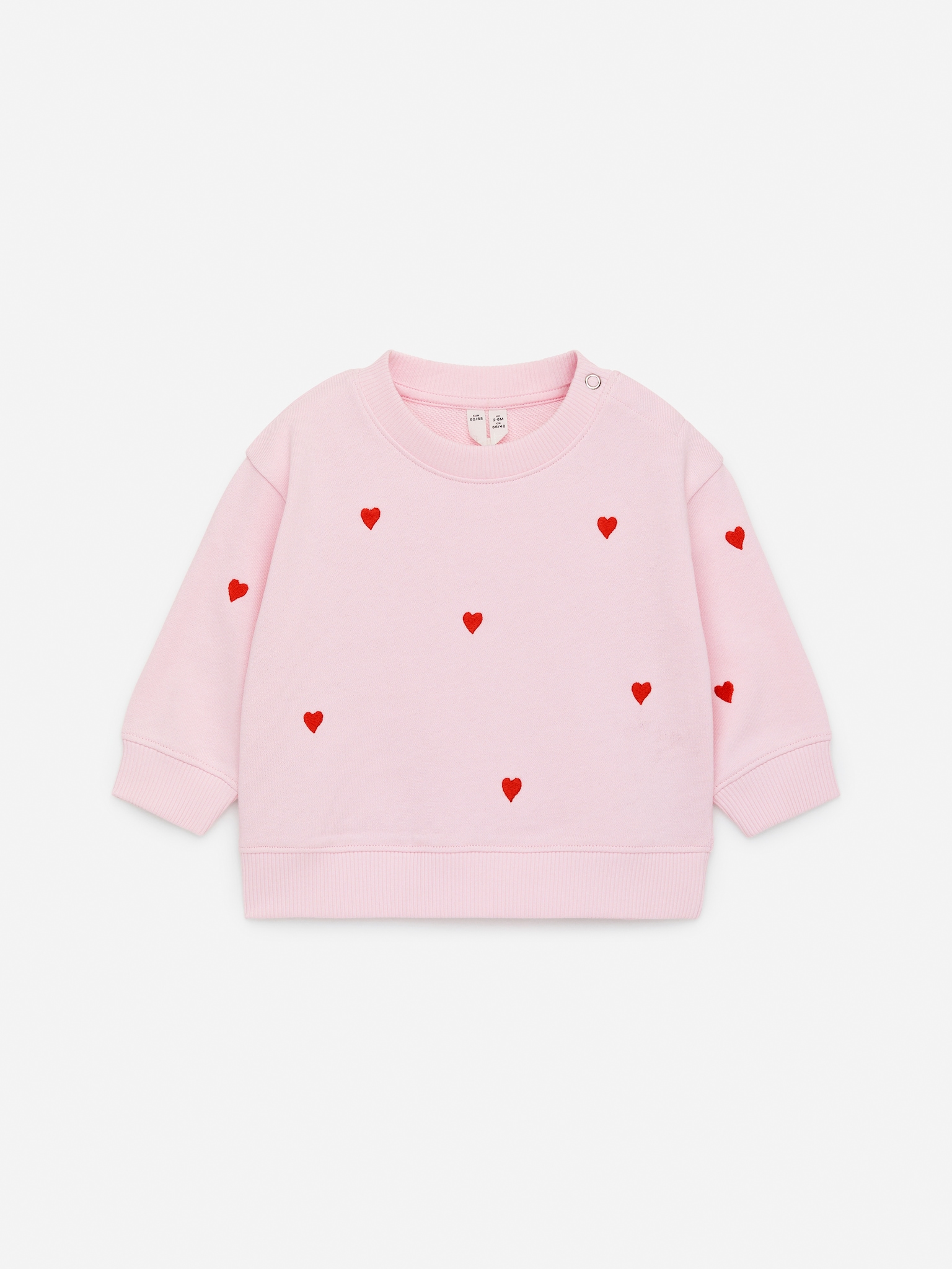 Felpa in cotone con ricami - Rosa