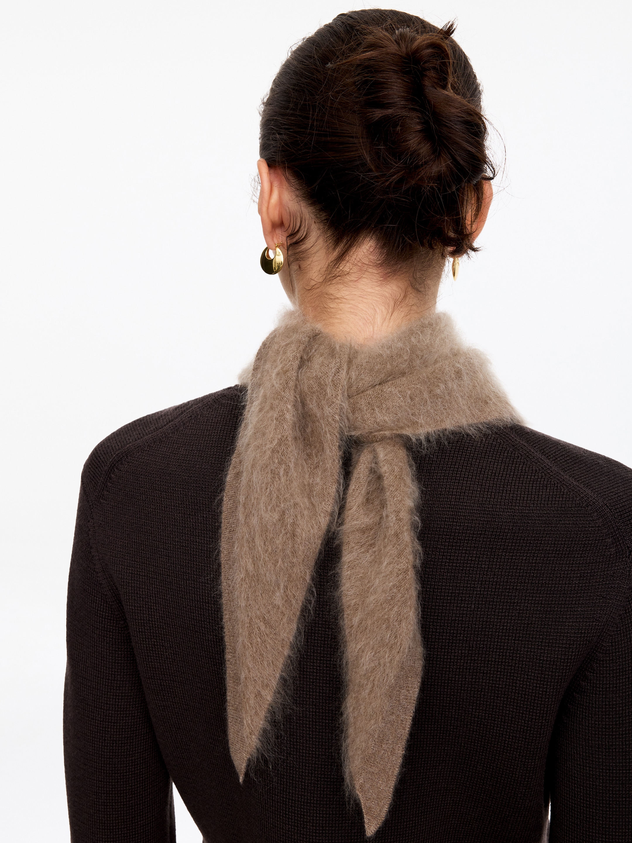 Cashmere Triangle Scarf-Beige-20701