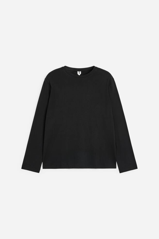 Regular Long-Sleeve T-Shirt - Black/Dark Blue/Grey Melange - 1