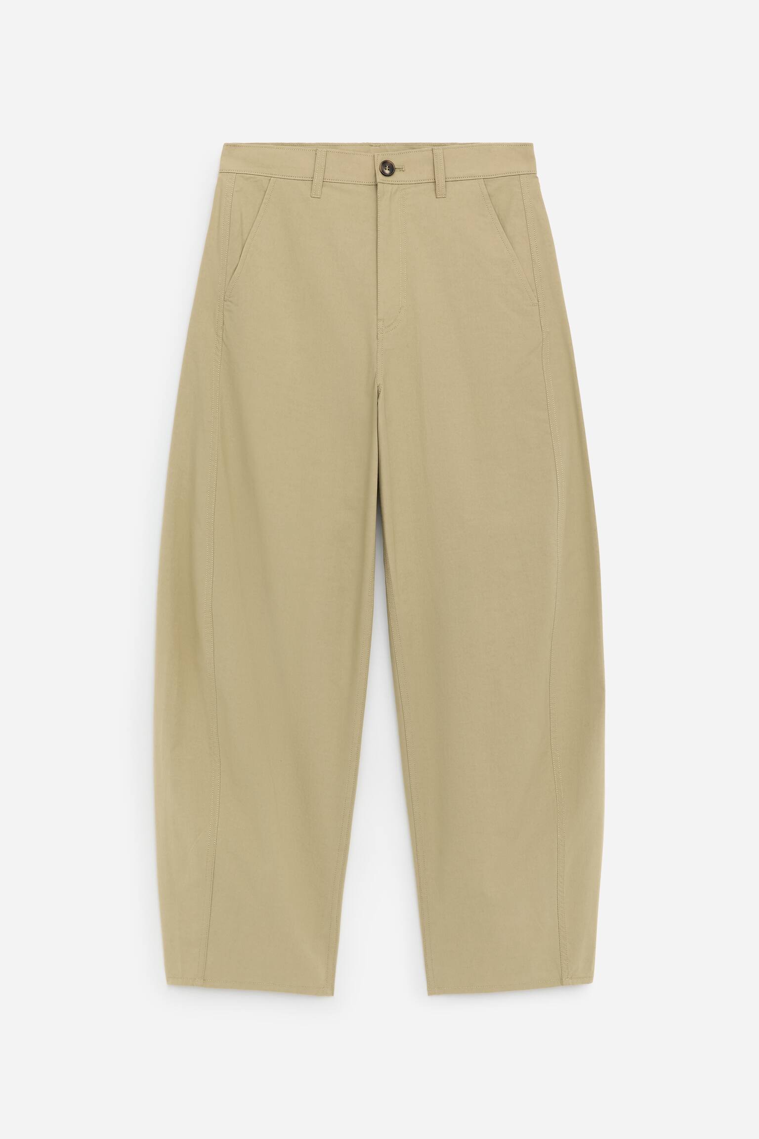 Bukser med tøndeformede ben - Beige/Råhvid/Sort - 2