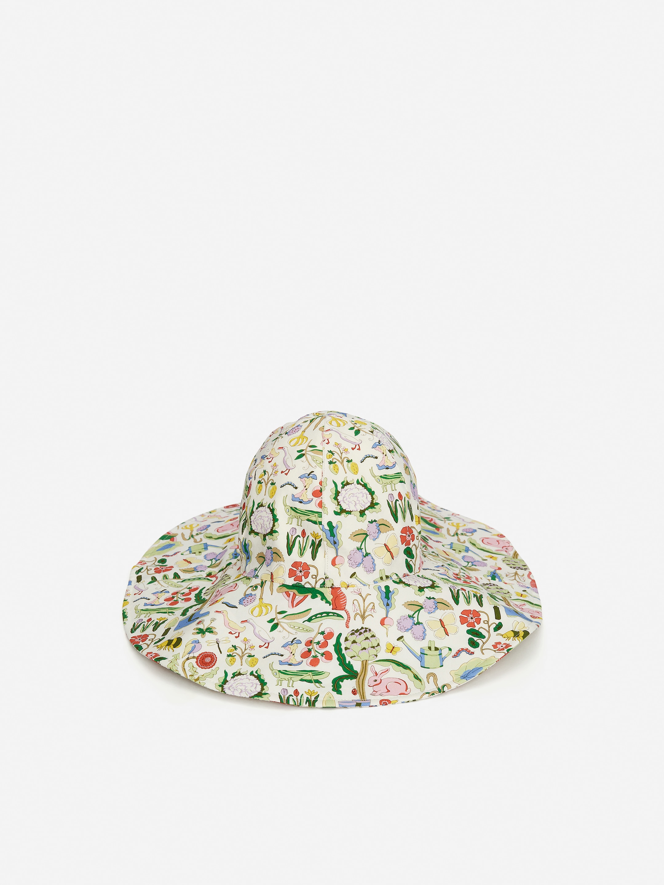 Größeres Bild anzeigen: Sonnenhut aus Nesselstoff - Cremeweiß/Garten-Print - Kids | H&M AT 2