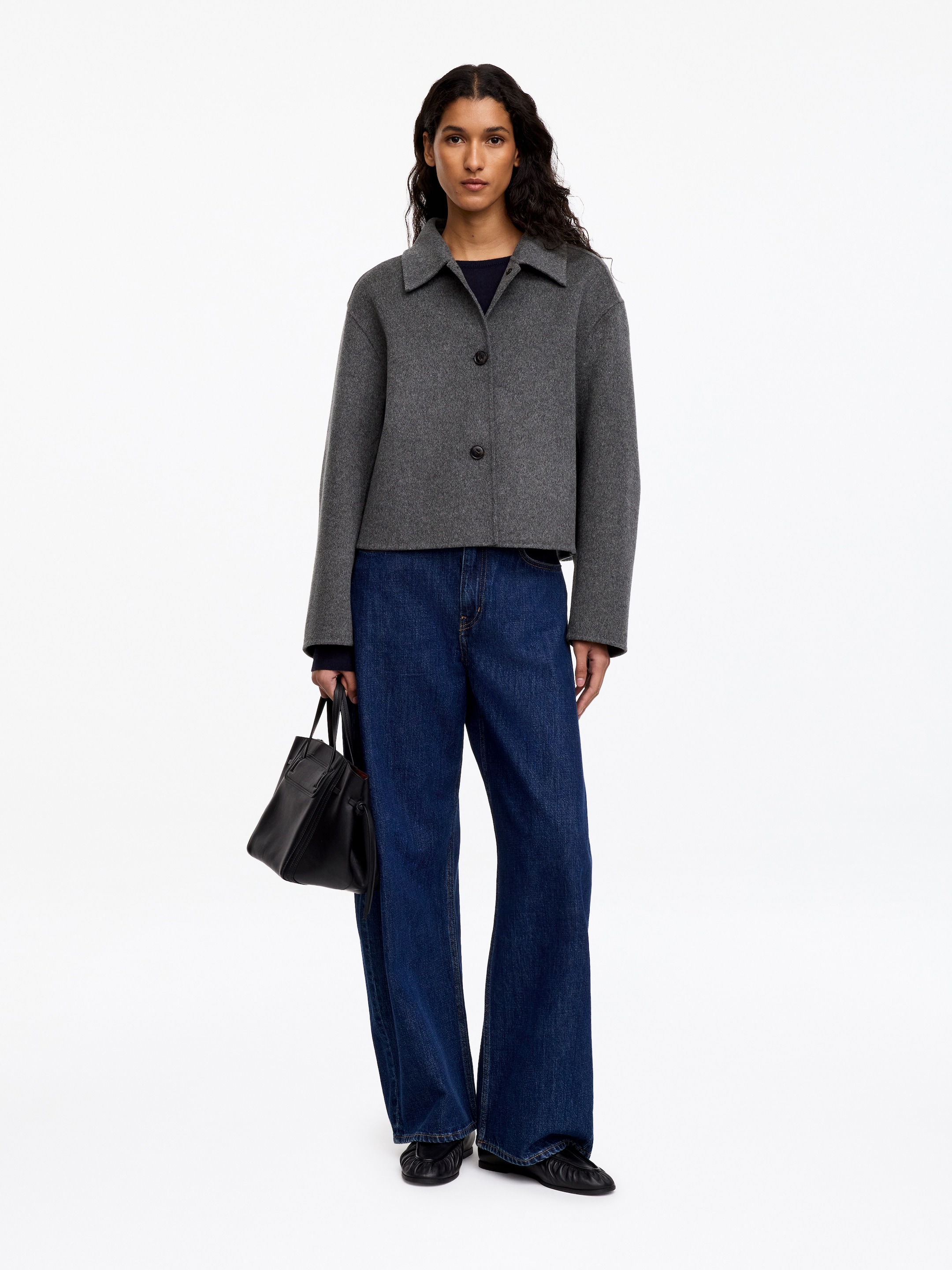 Doublé Wool-Blend Overshirt-Grey-19959