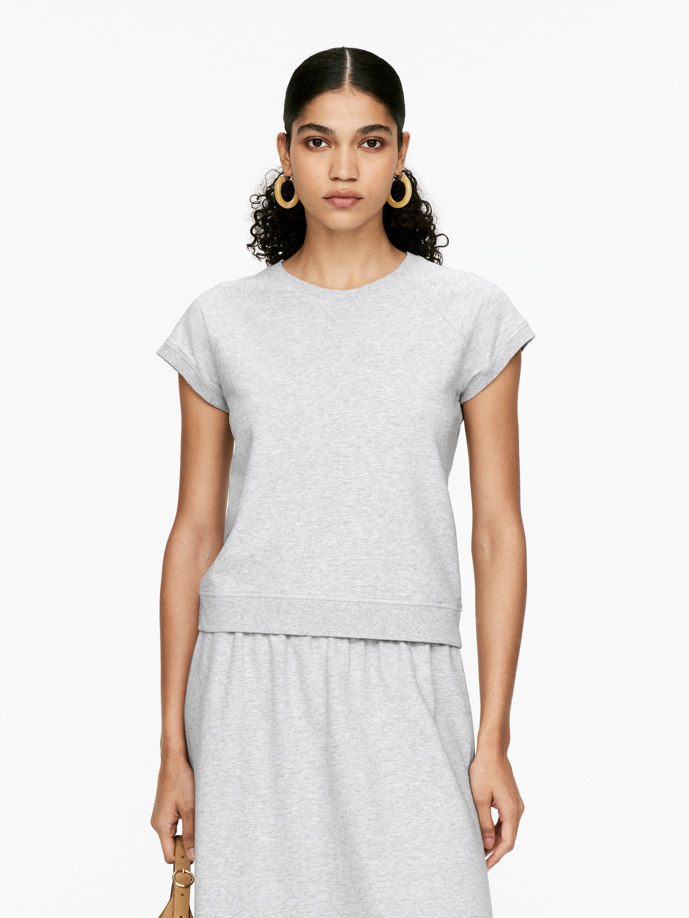 Тениска с реглан ръкав - Сив меланж