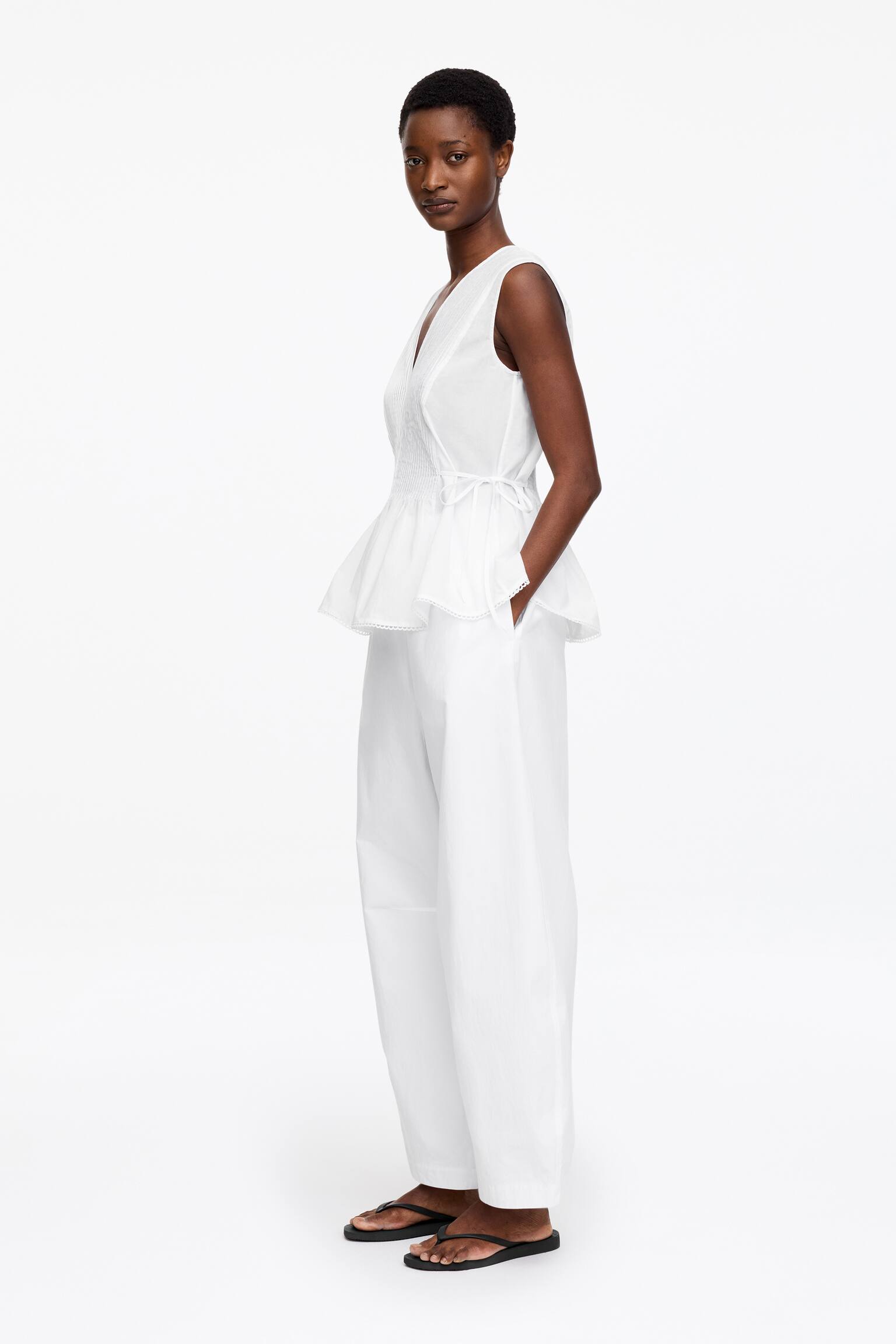 Top con nervature - Bianco/Nero - 5