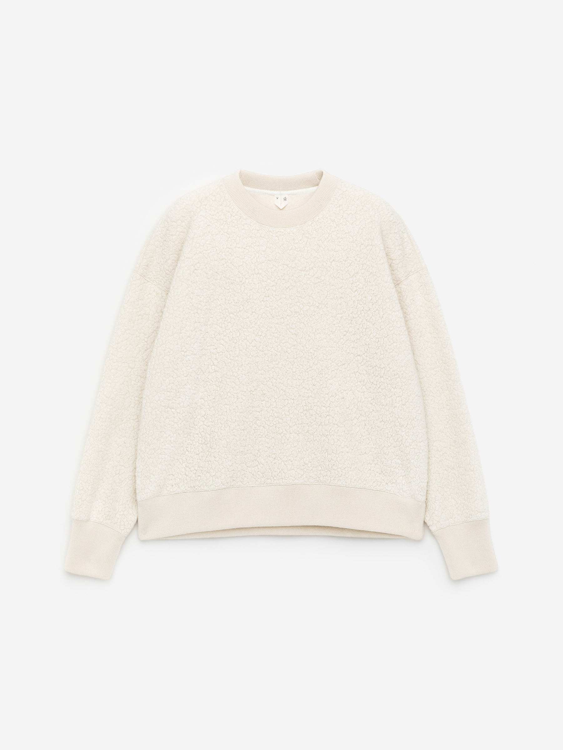 Wool-Blend Fleece Sweatshirt-White-17331