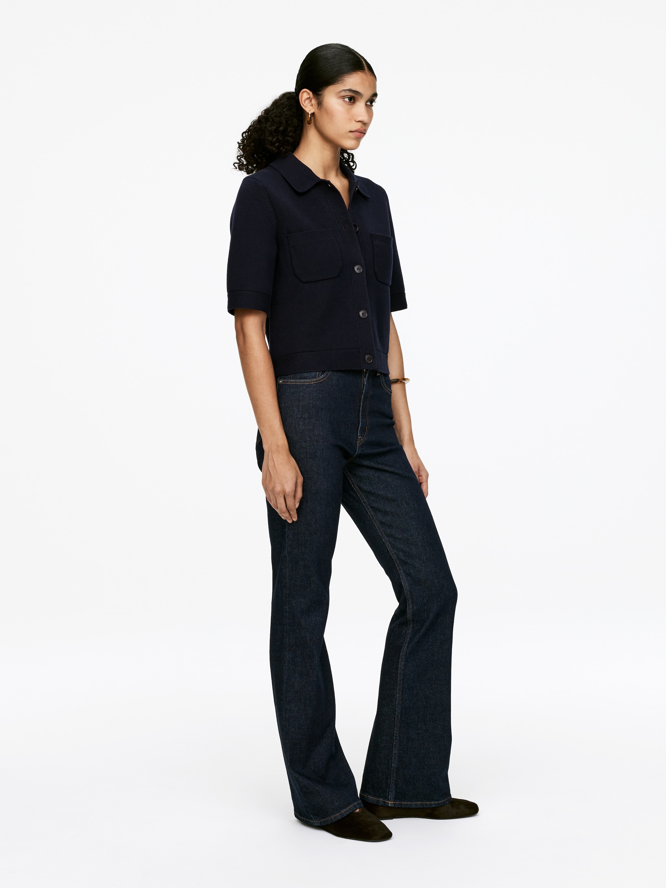 Agrandir l'image: Cardigan à manches courtes - Bleu foncé - FEMME | H&M CH 3