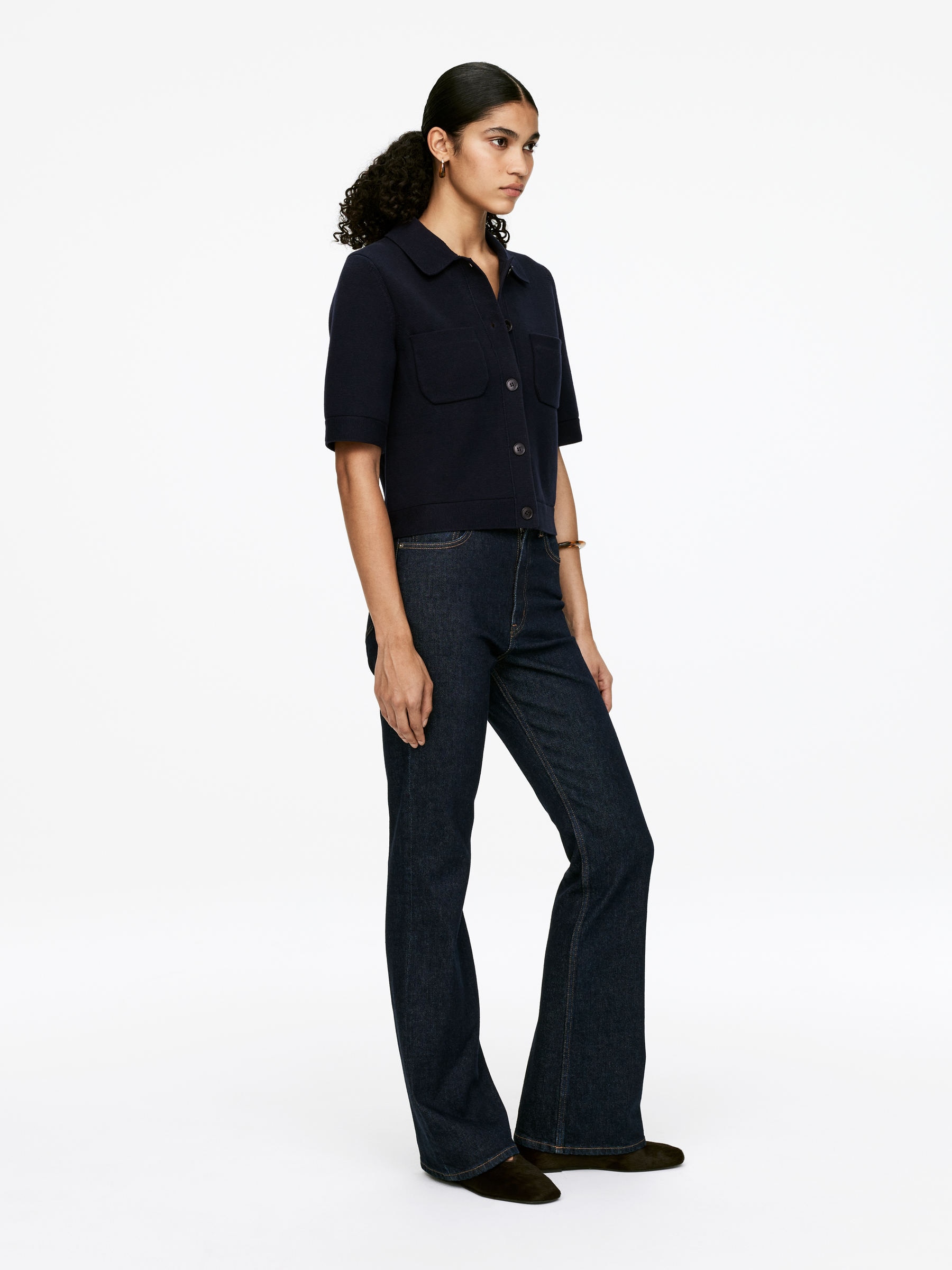 Short-Sleeve Cardigan - Dark Blue - Regular fit - Women - StillMedia/Lookbook - 5