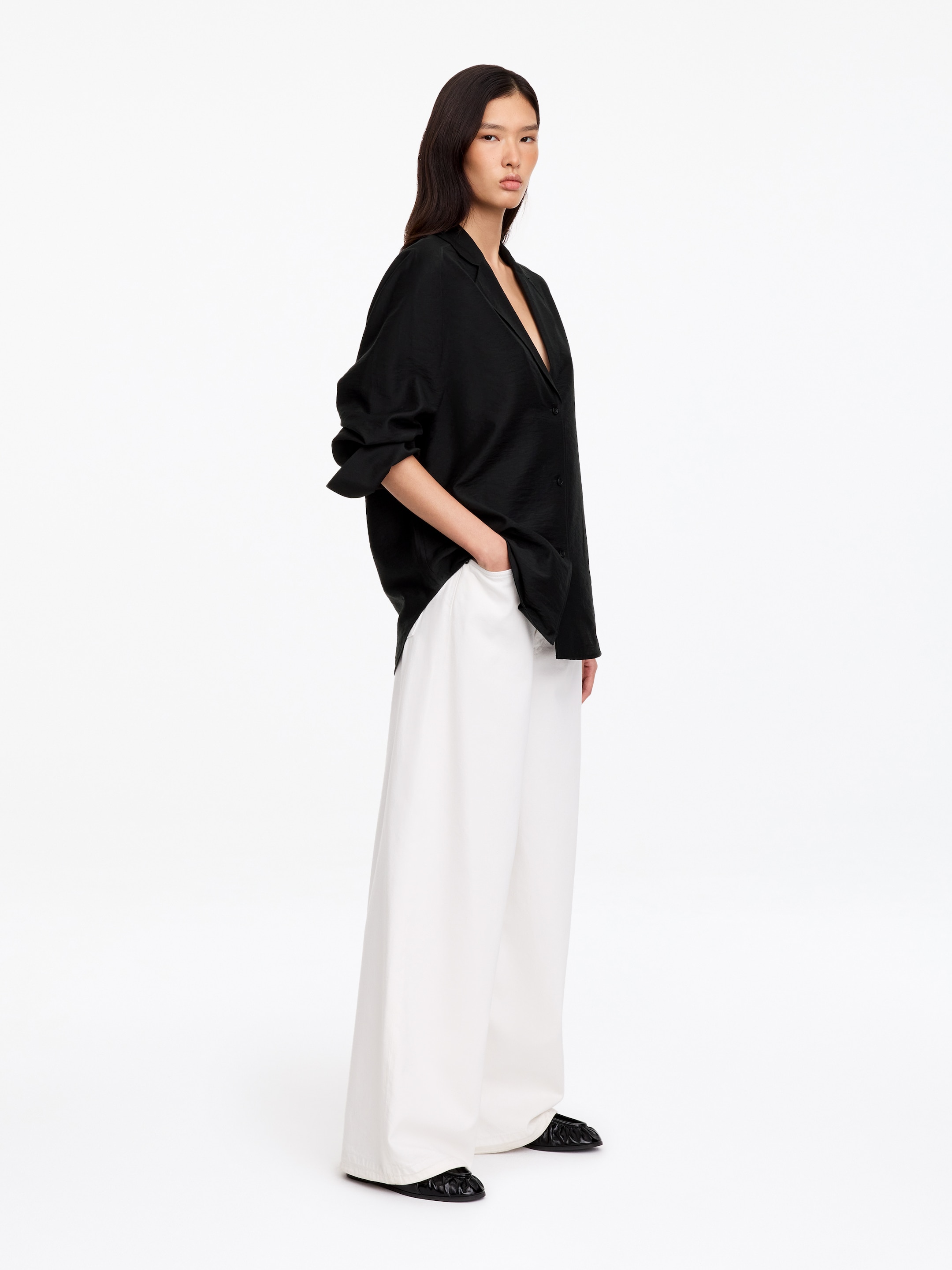 Tailored Shirt Blazer - Black - Relaxed fit - women - StillMedia/Lookbook - 9