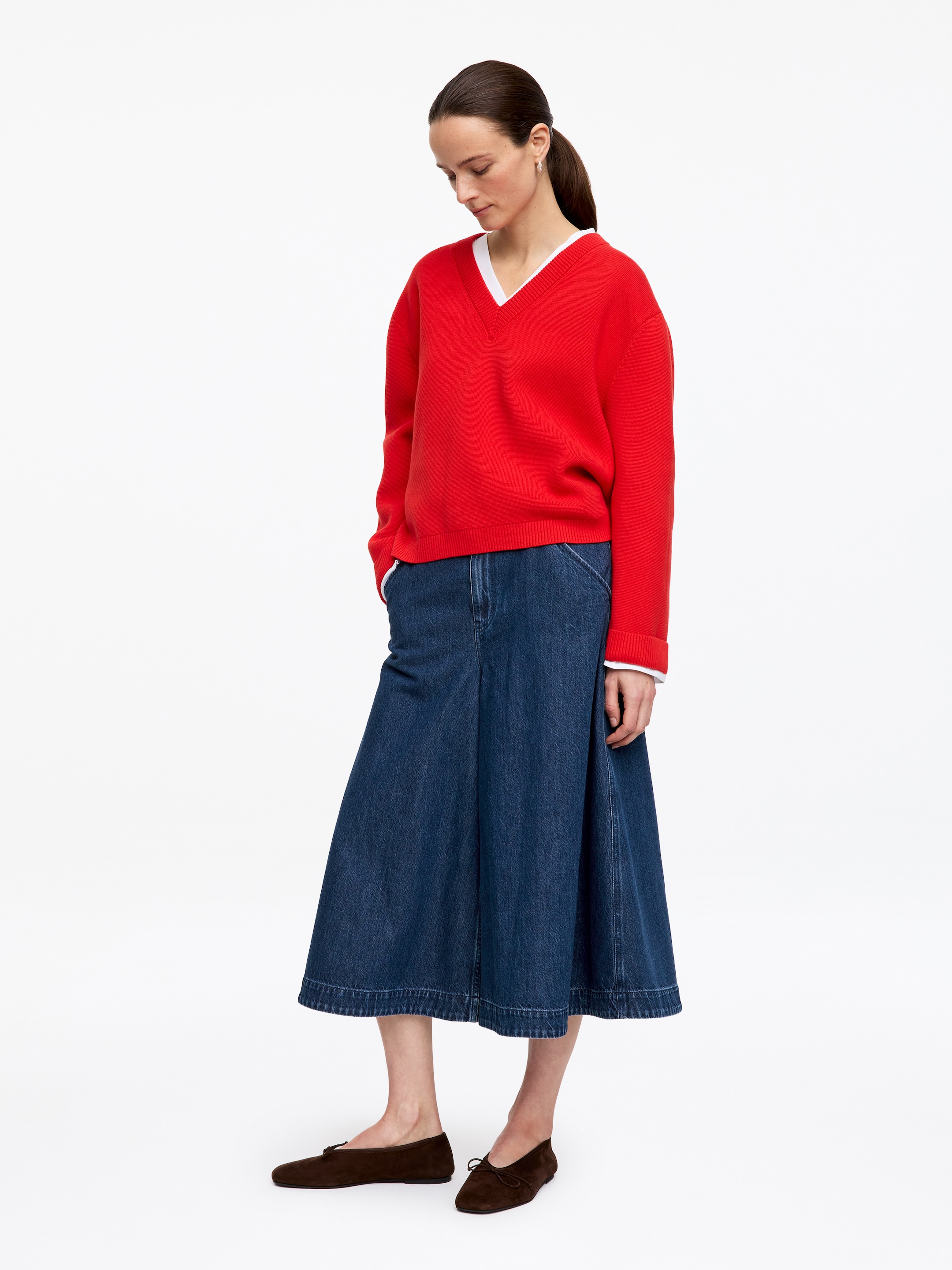 Denim Culotte Trousers - Blue - Regular fit - Women - StillMedia/Lookbook - 3