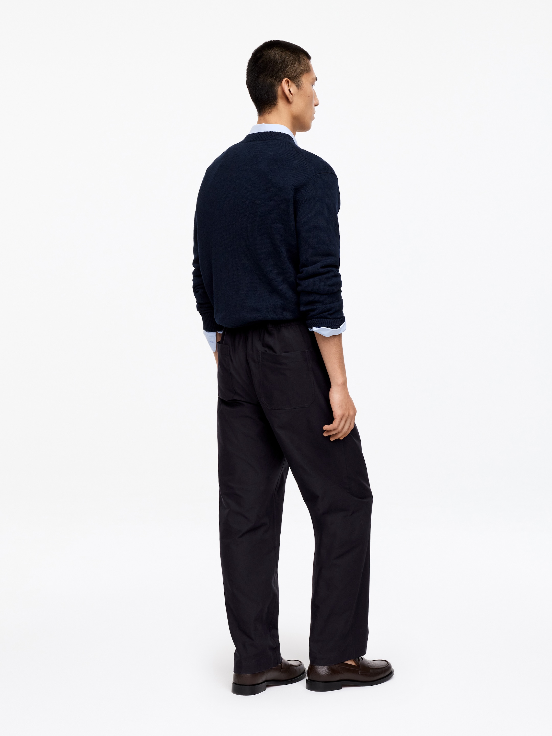Pantalon décontracté en coton natté - Bleu foncé - Loose fit - Homme - StillMedia/Lookbook - 5