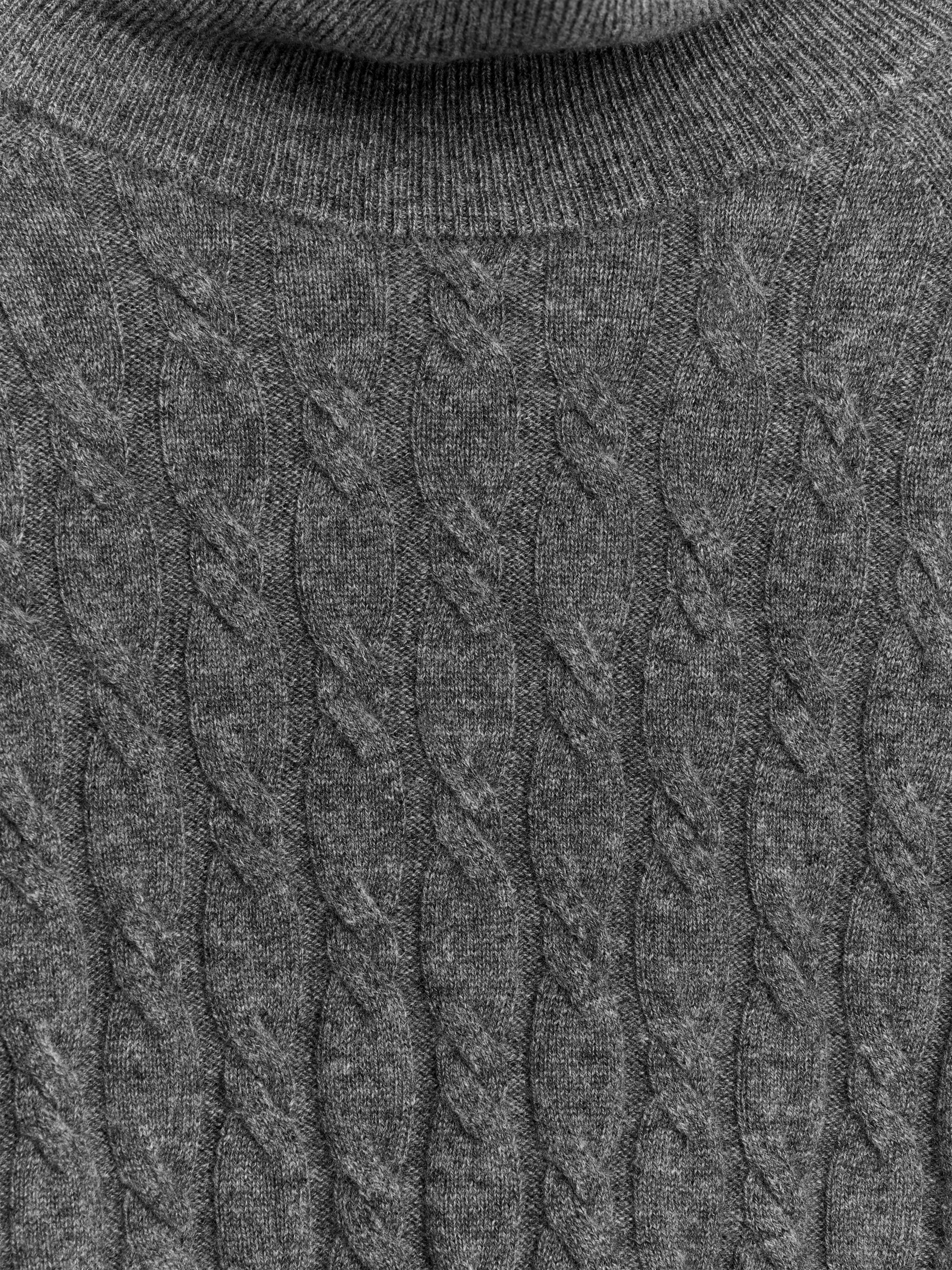 Größeres Bild anzeigen: Zopfstrickpullover aus Kaschmir und Wolle - Grau - Ladies | H&M AT 2