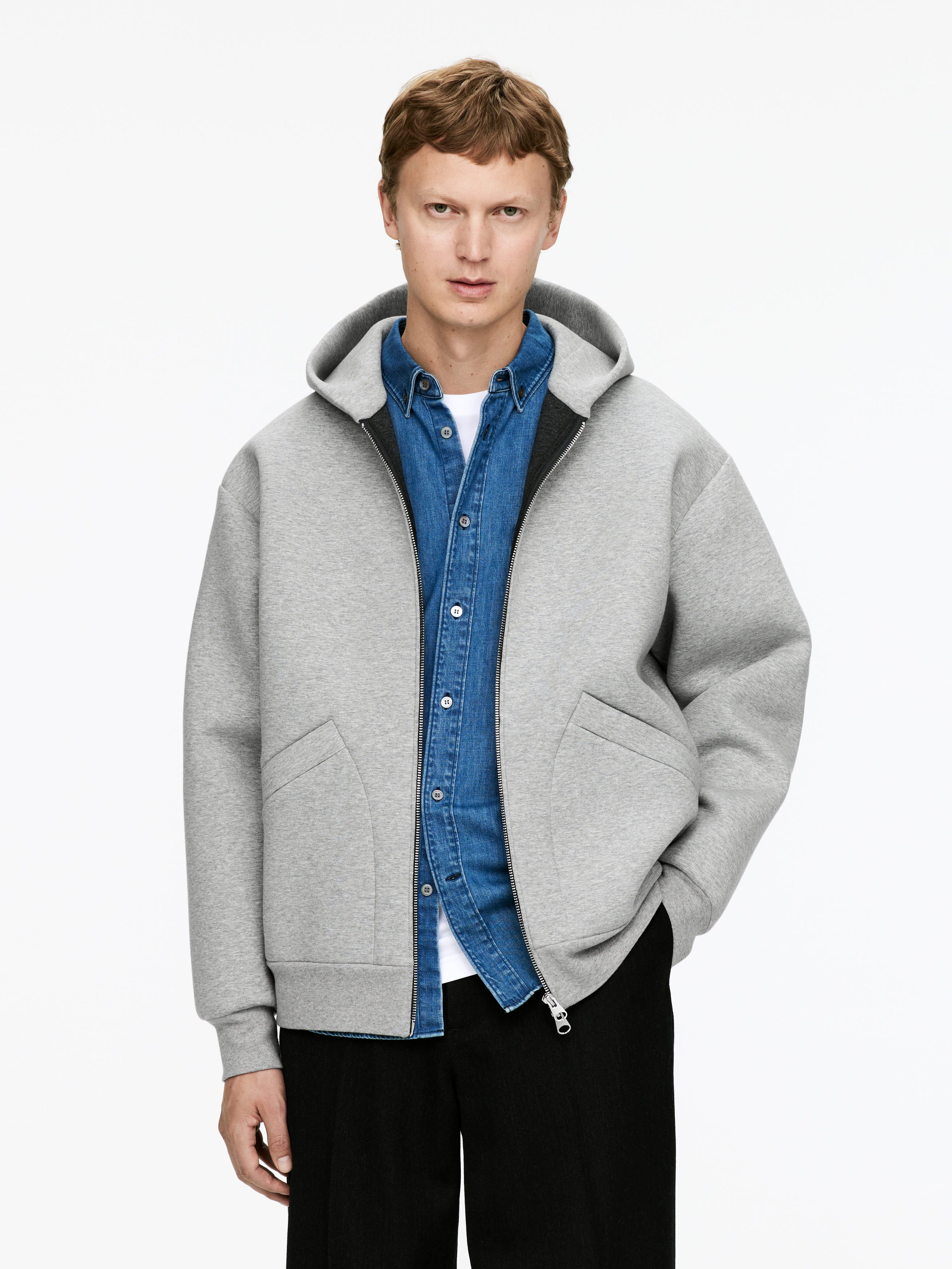 Scuba Zip Hoodie-#666B75-16748
