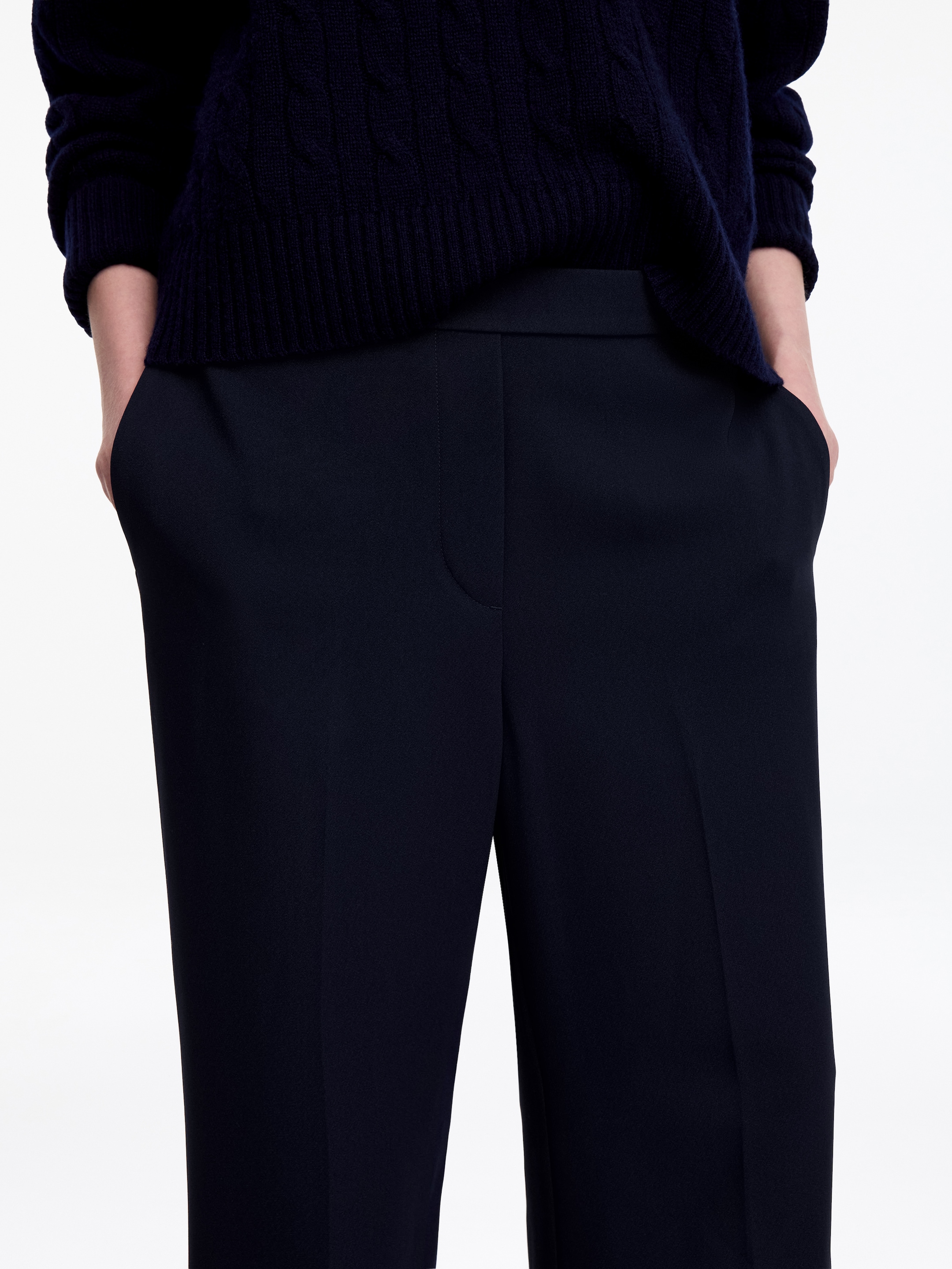 Pantaloni cropped - Blu navy - Regular fit - women - StillMedia/Lookbook - 3