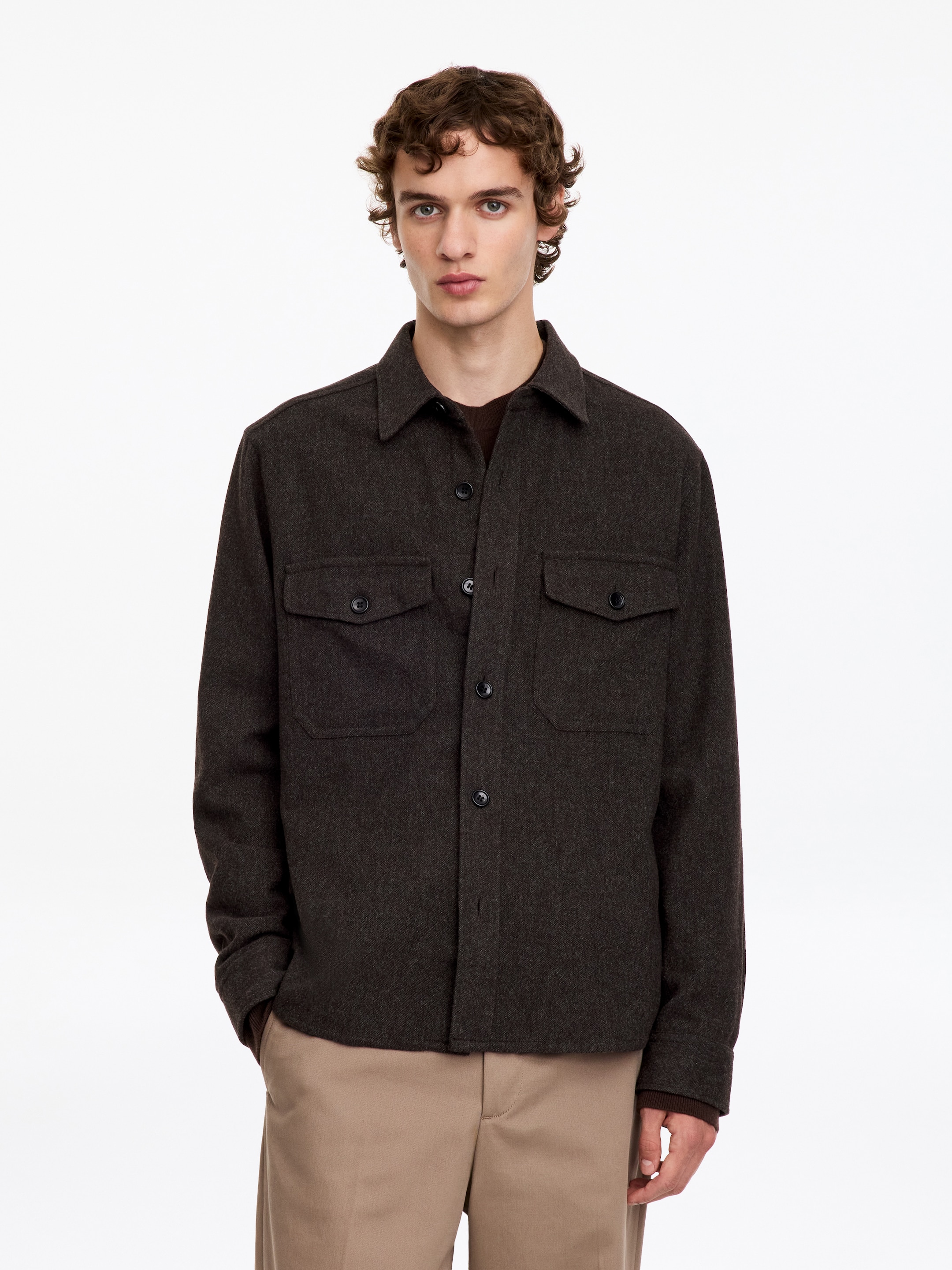 Wool Blend Overshirt - Dark Mole - Regular fit - men - StillMedia/Lookbook - 2
