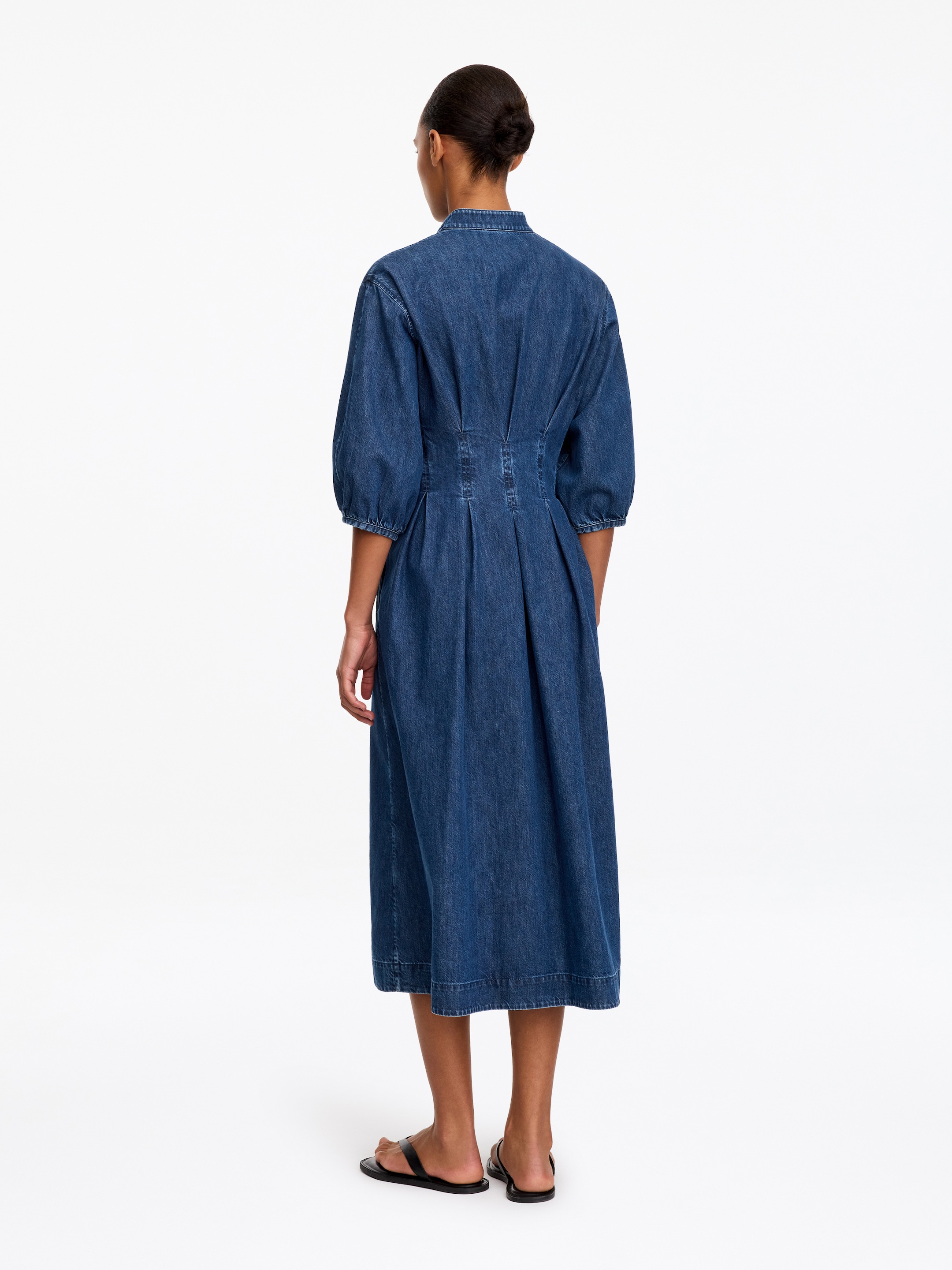 Vestido denim de algodón-Blue-20493