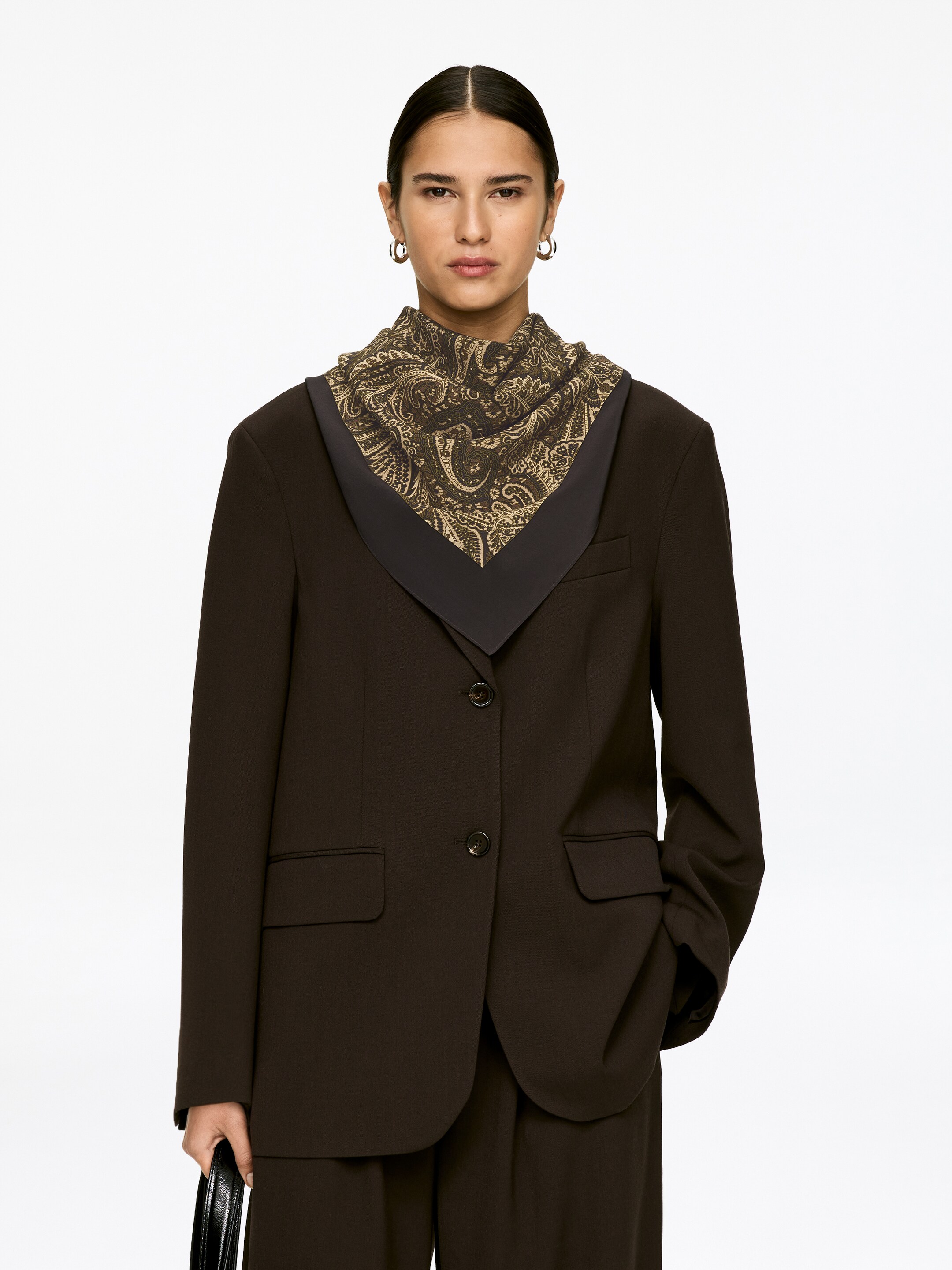 View larger image: Printed Silk Scarf - Brown - Ladies | H&M GB 2