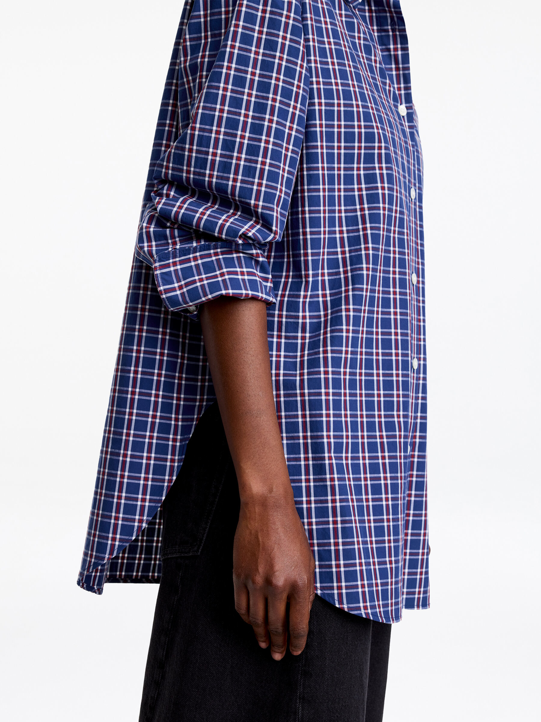 Relaxed-Fit Poplin Shirt - Dark Blue - Loose fit - Women - StillMedia/Lookbook - 4