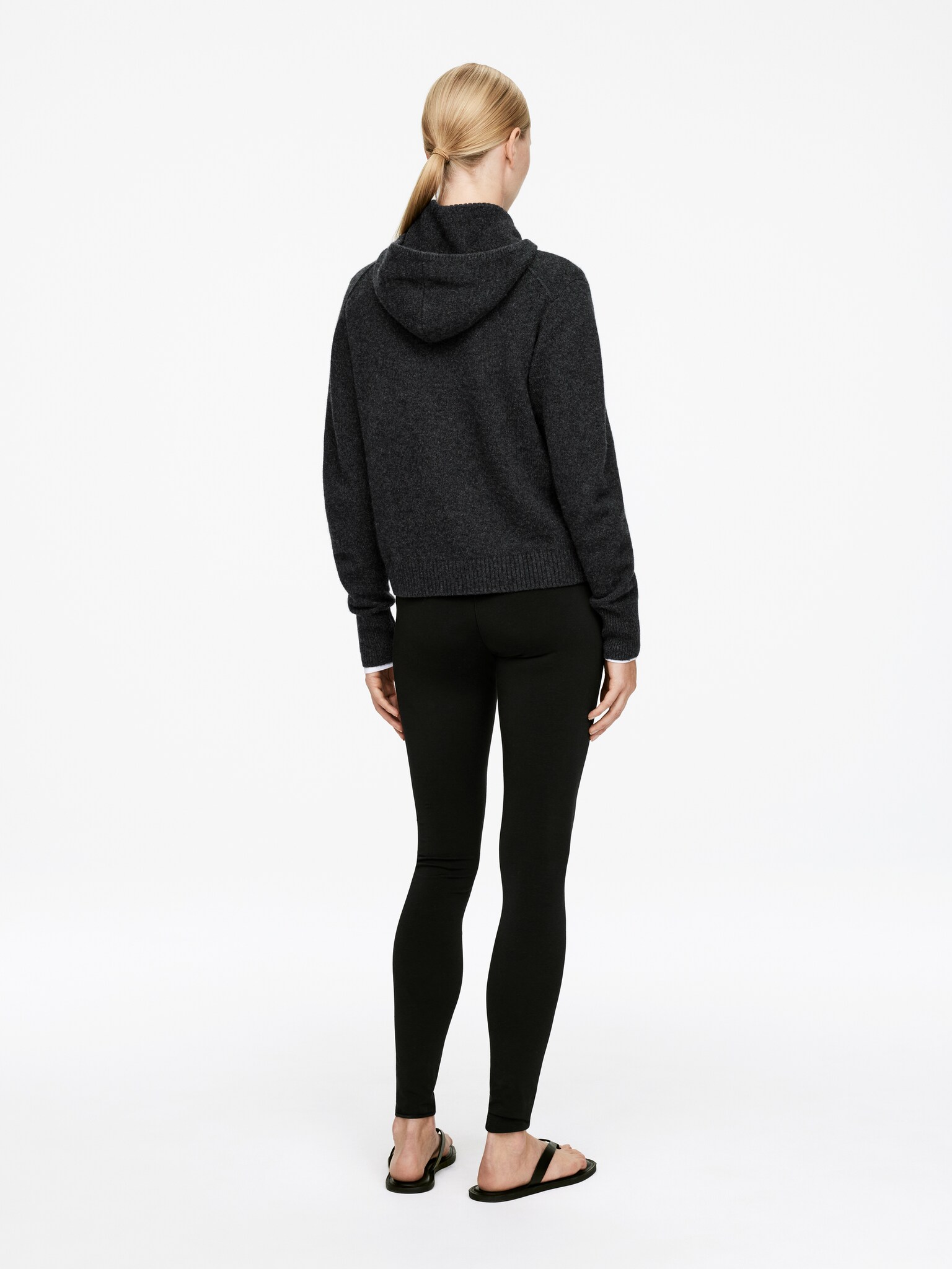 Pull à capuche en pur cachemire - Gris foncé/Beige - 4