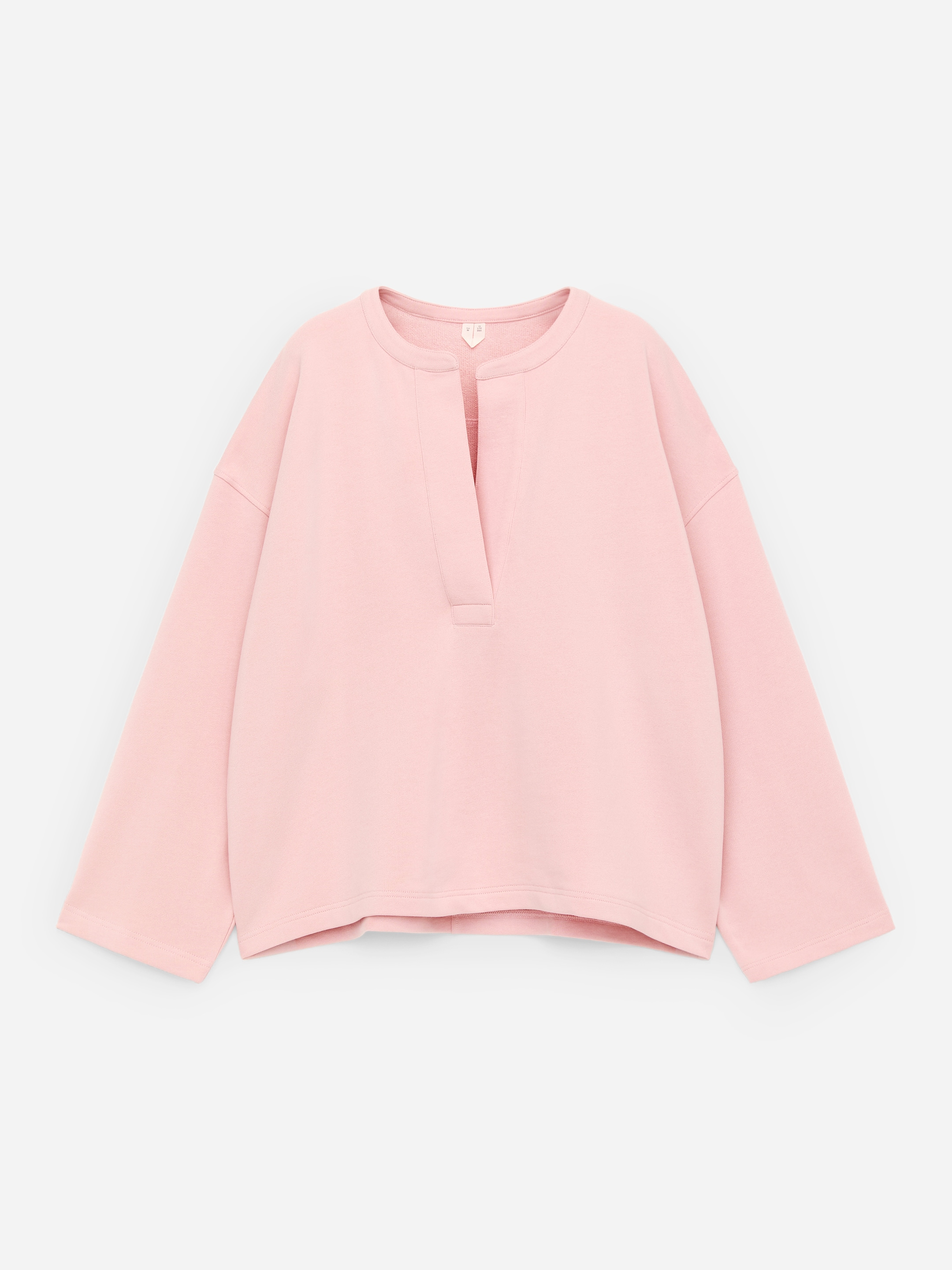 Open-Placket Sweatshirt-#D6B8B9-18147