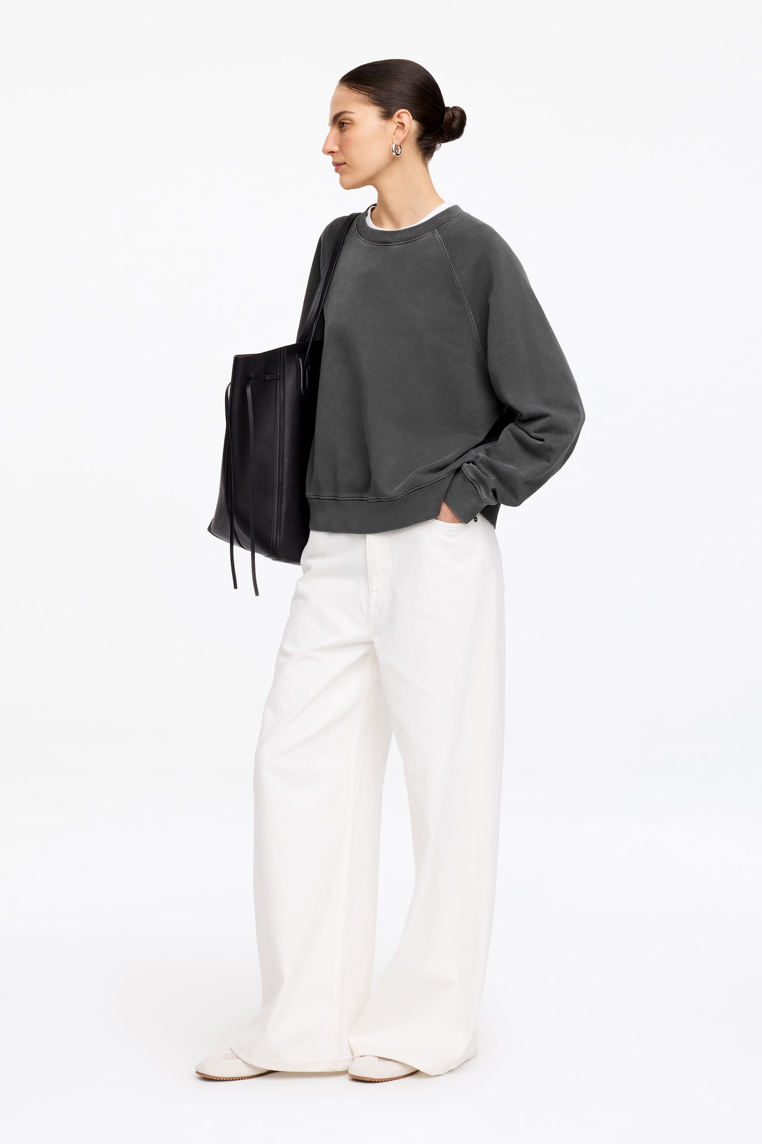 French Terry Sweatshirt - Svart/Blå/Brun/Mörkbrun/Rosa/Gråmelerad - 3