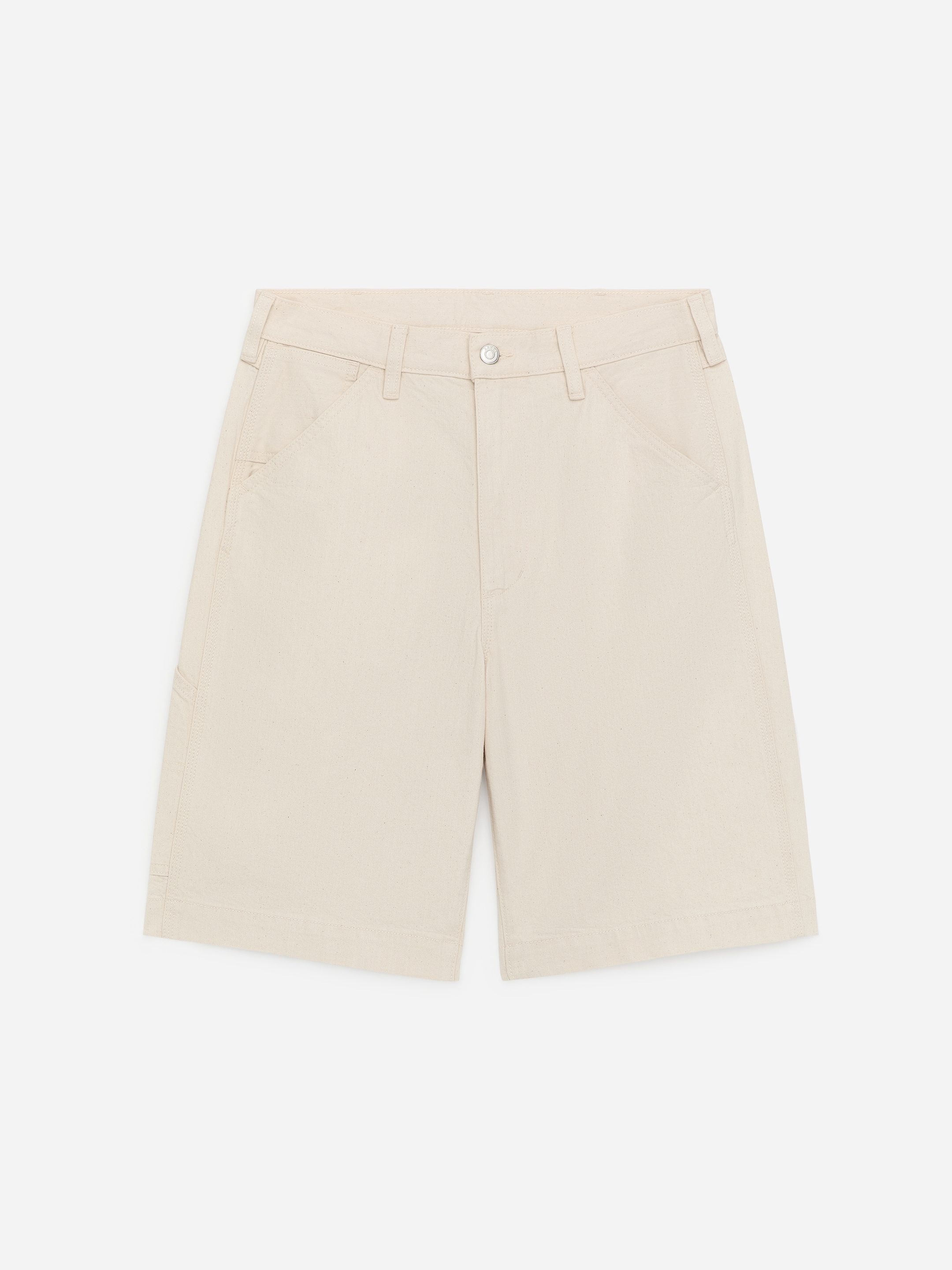 Carpenter Denim Shorts-#EAE5D6-19087
