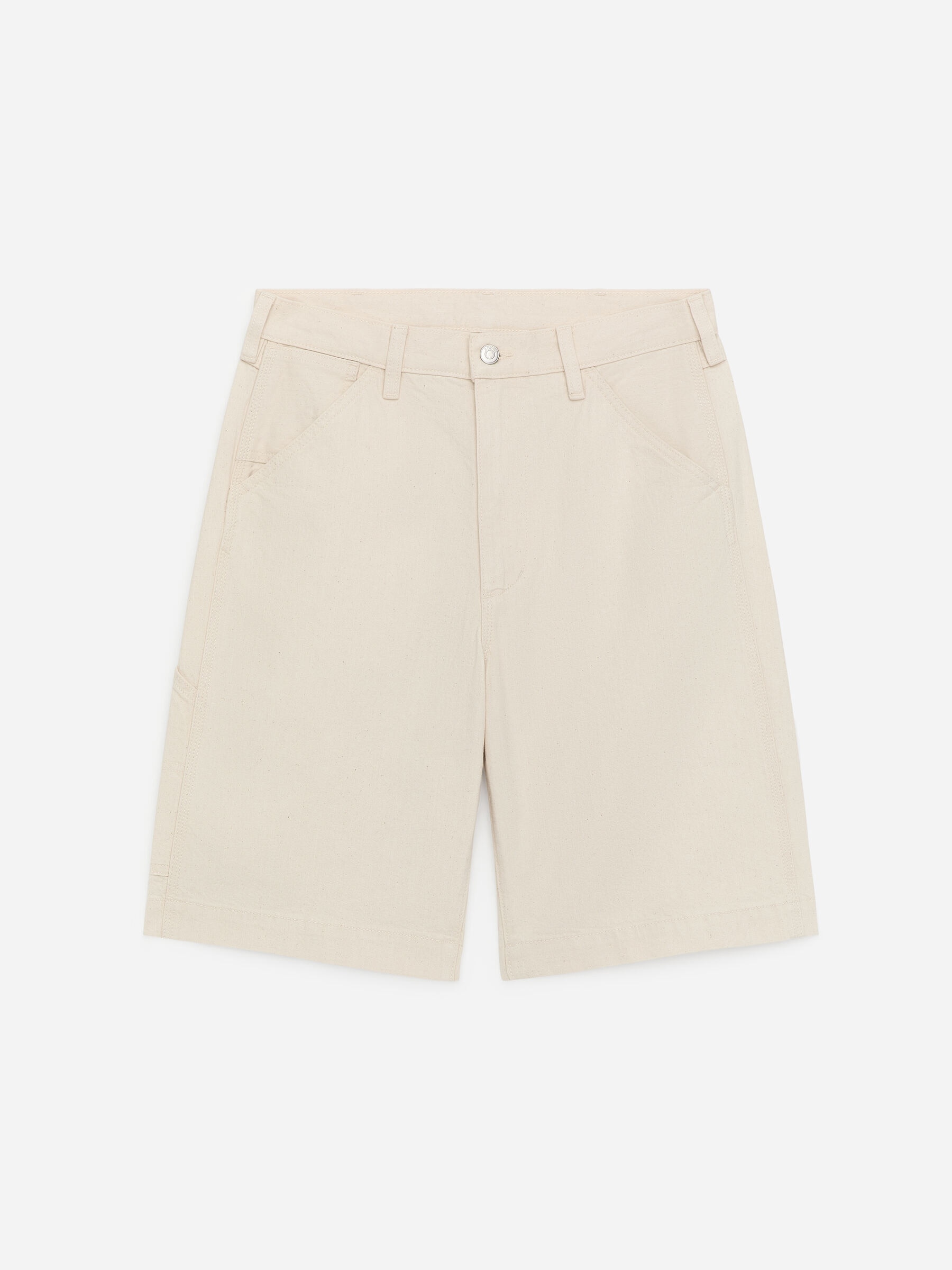 Carpenter Denim Shorts-#EAE5D6-19087