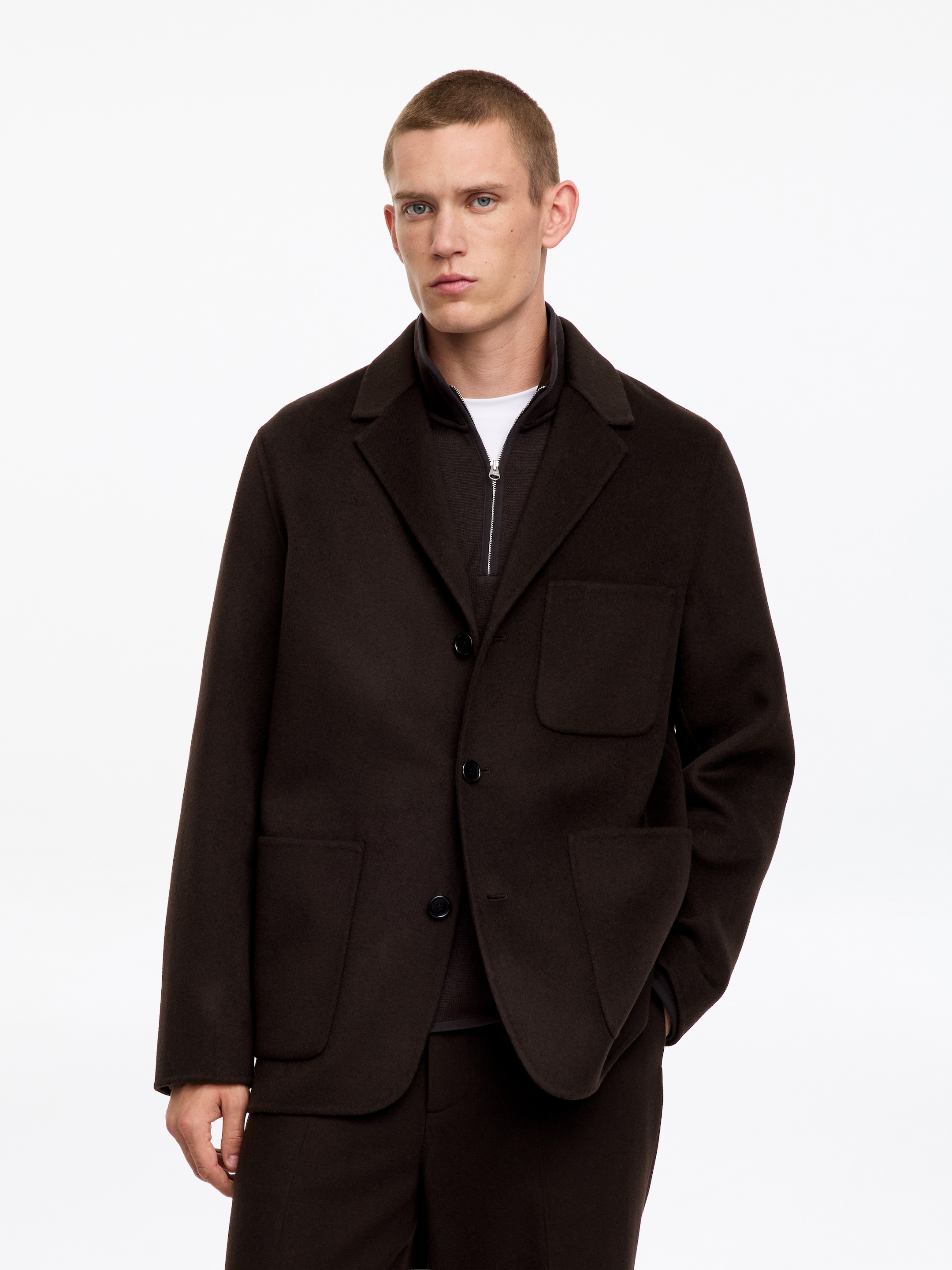 Blazer en laine double face - Marron foncé - Regular fit - men - StillMedia/Lookbook - 4