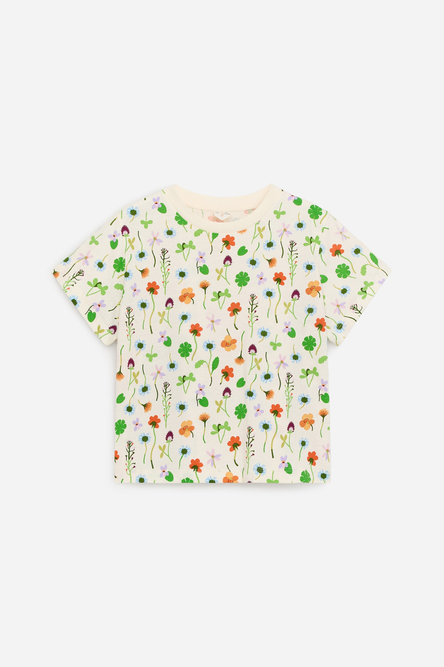 Φαρδύ T-Shirt - Λευκό/Λιλά/Πράσινο/Κόκκινο/Λευκό - 1
