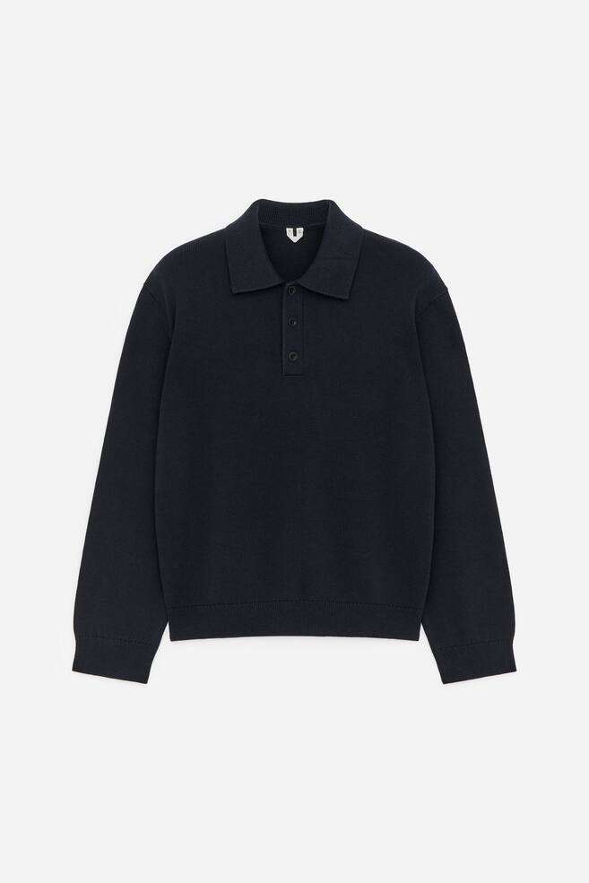 Cotton Lyocell Polo Shirt - Dark Blue/Beige/Green - 1