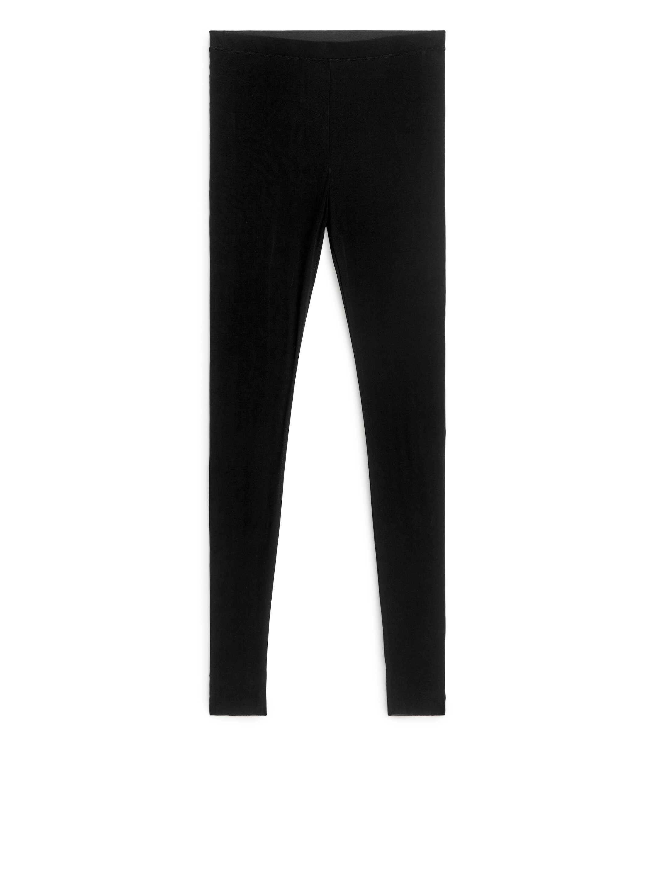 Größeres Bild anzeigen: Gerippte Seidenleggings - Schwarz - Ladies | H&M AT 1