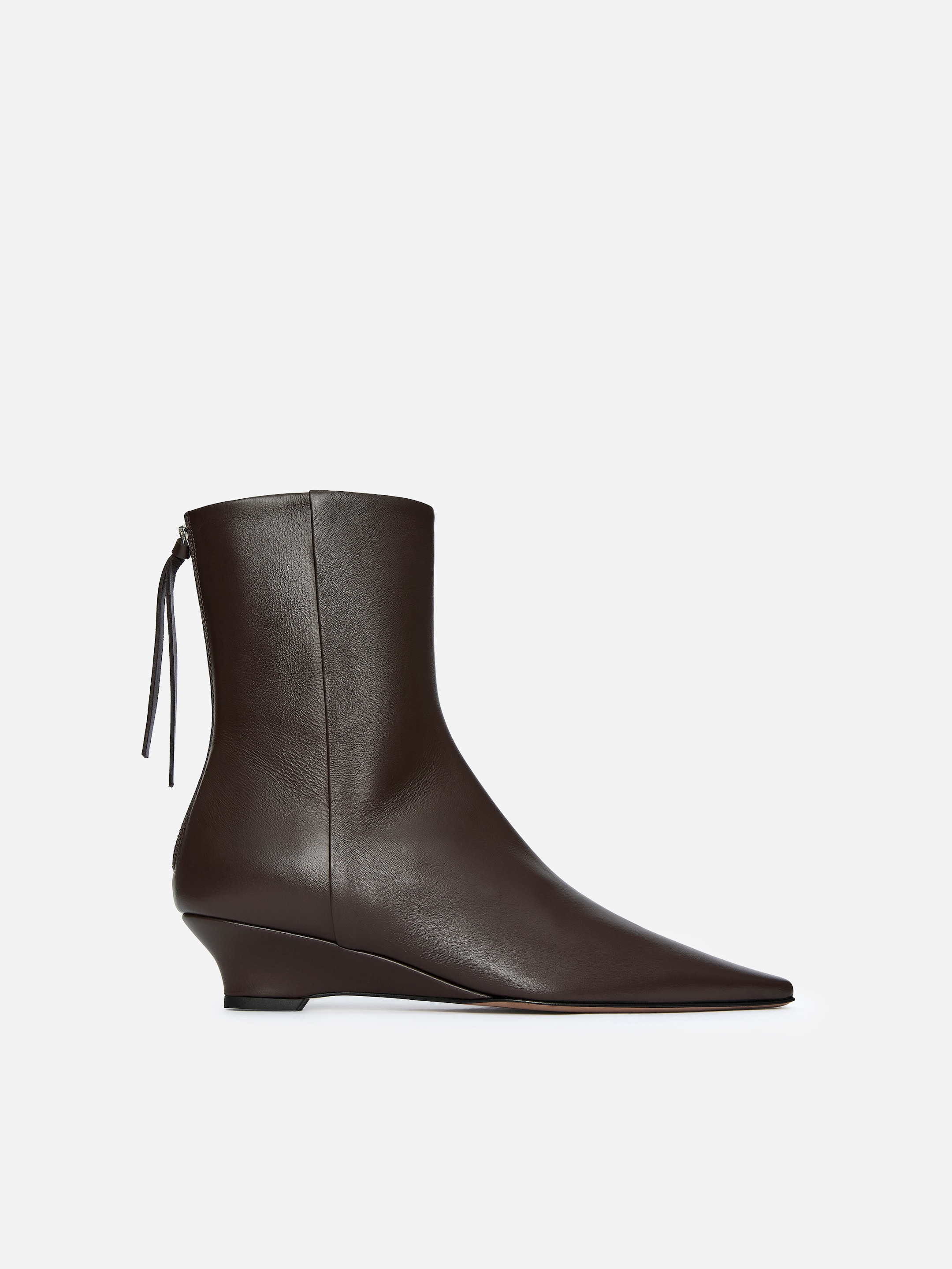 Wedge Ankle Boots-Brown-17204