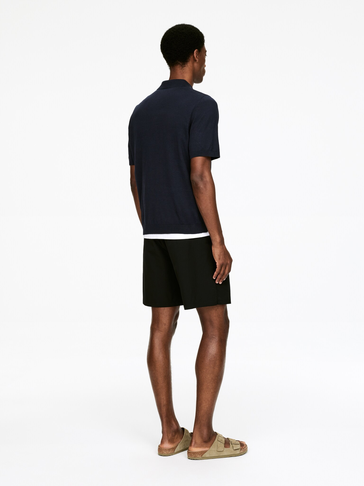 Cotton Linen Polo Shirt - Dark Blue/Light Mole/Donkerblauw/Taupe/Dark Blue/Burgundy/Khaki Green - 4