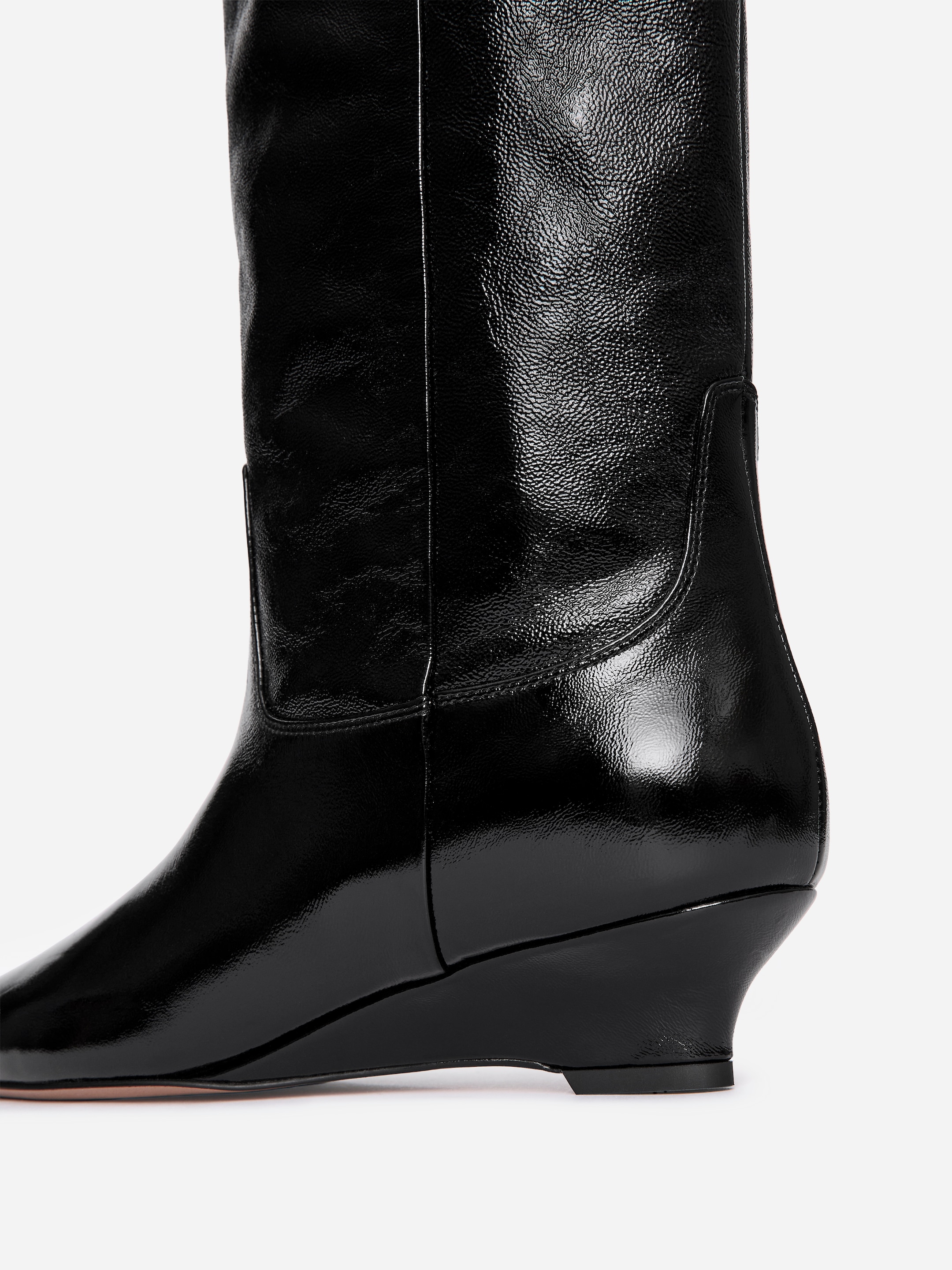 Glossy Leather Boots - Black - Women - StillMedia/DescriptiveDetail - 6