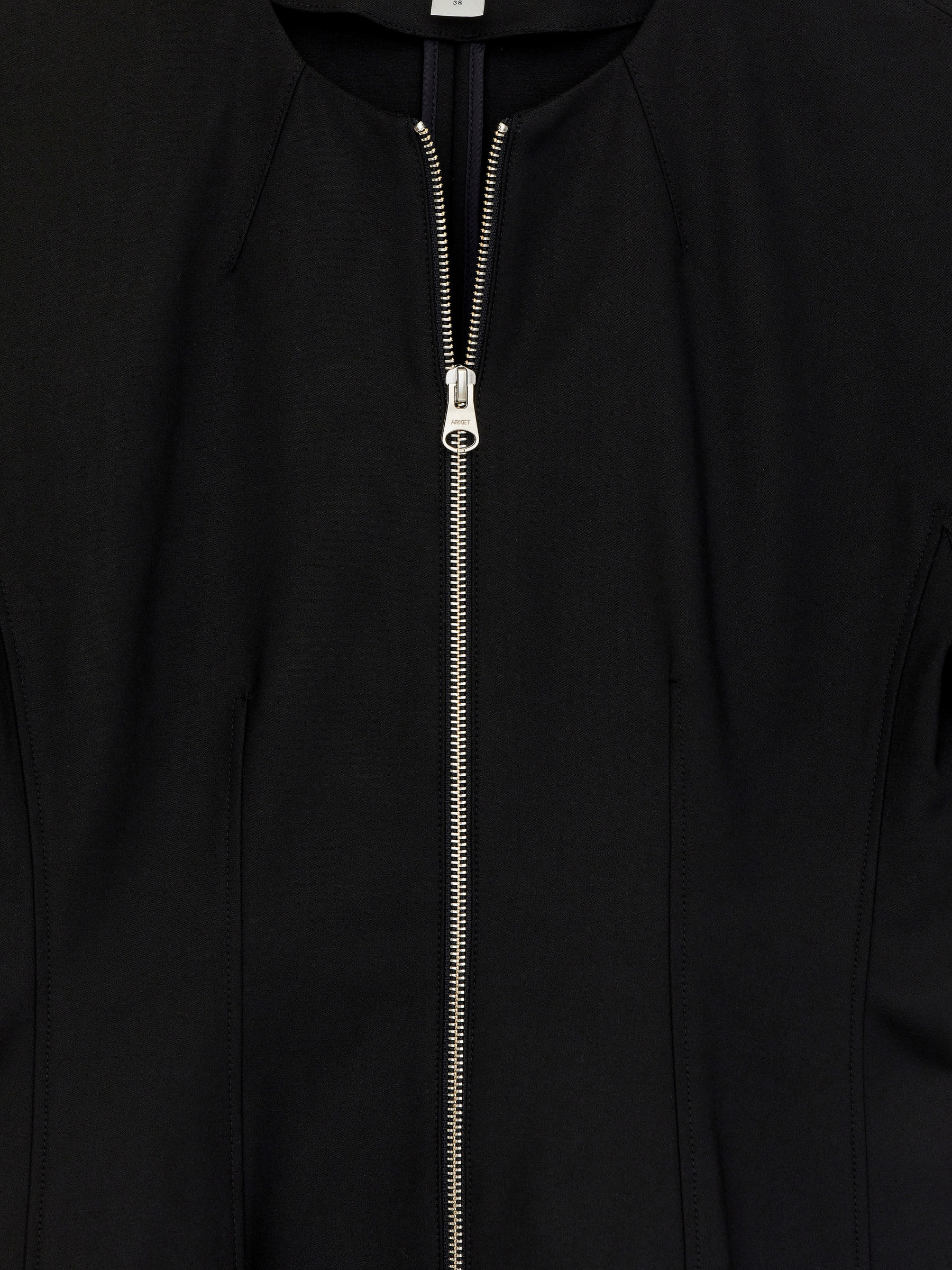 Zip-Up Peplum Top - Black - Slim fit - Women - StillMedia/DescriptiveDetail - 1