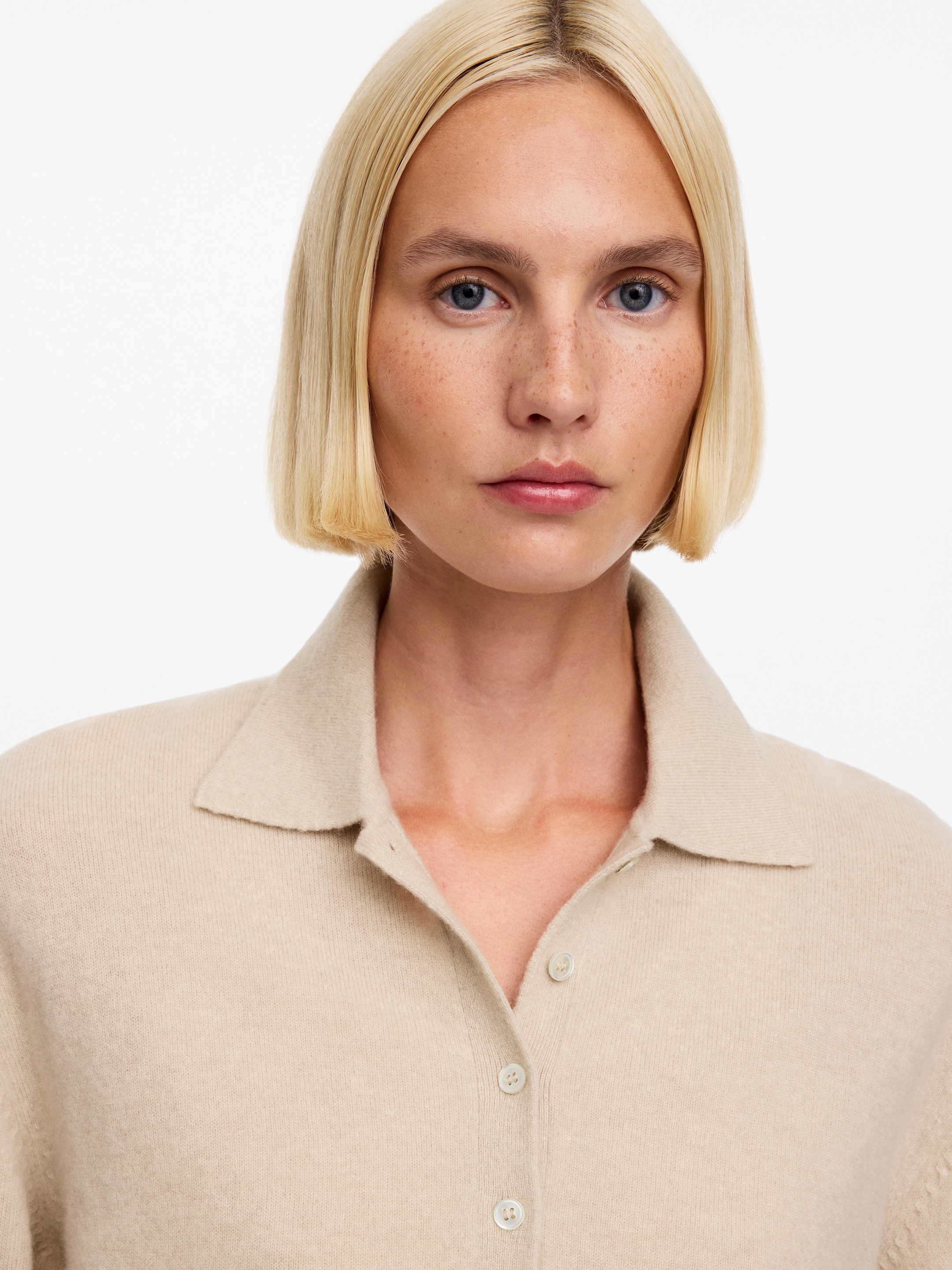 Pull polo en cachemire et laine - Beige - Regular fit - women - StillMedia/Lookbook - 8