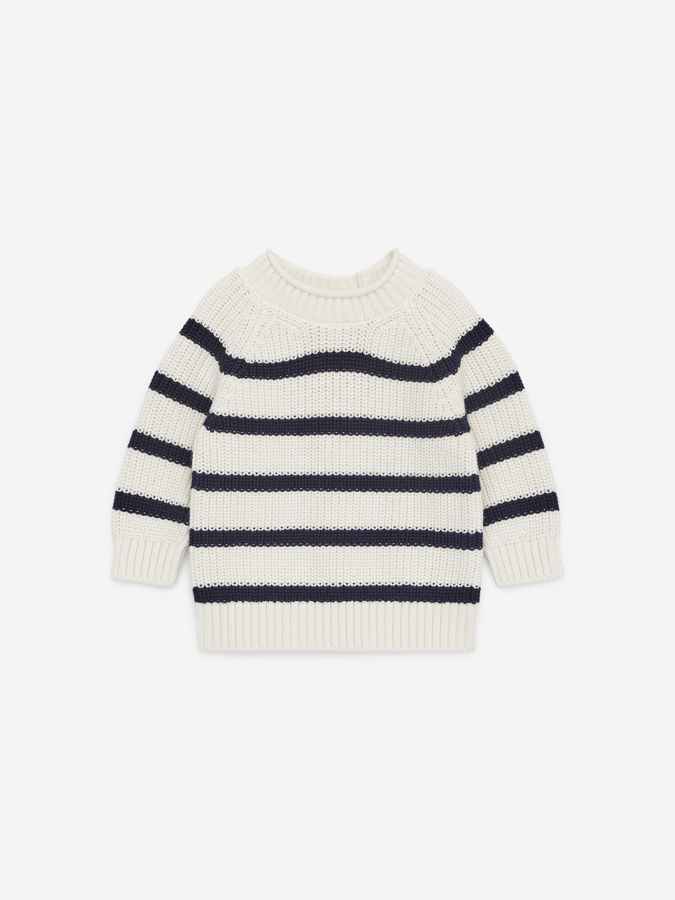 Cotton Jumper - White/Dark Blue - Regular fit - children - StillMedia/DescriptiveStillLife - 3