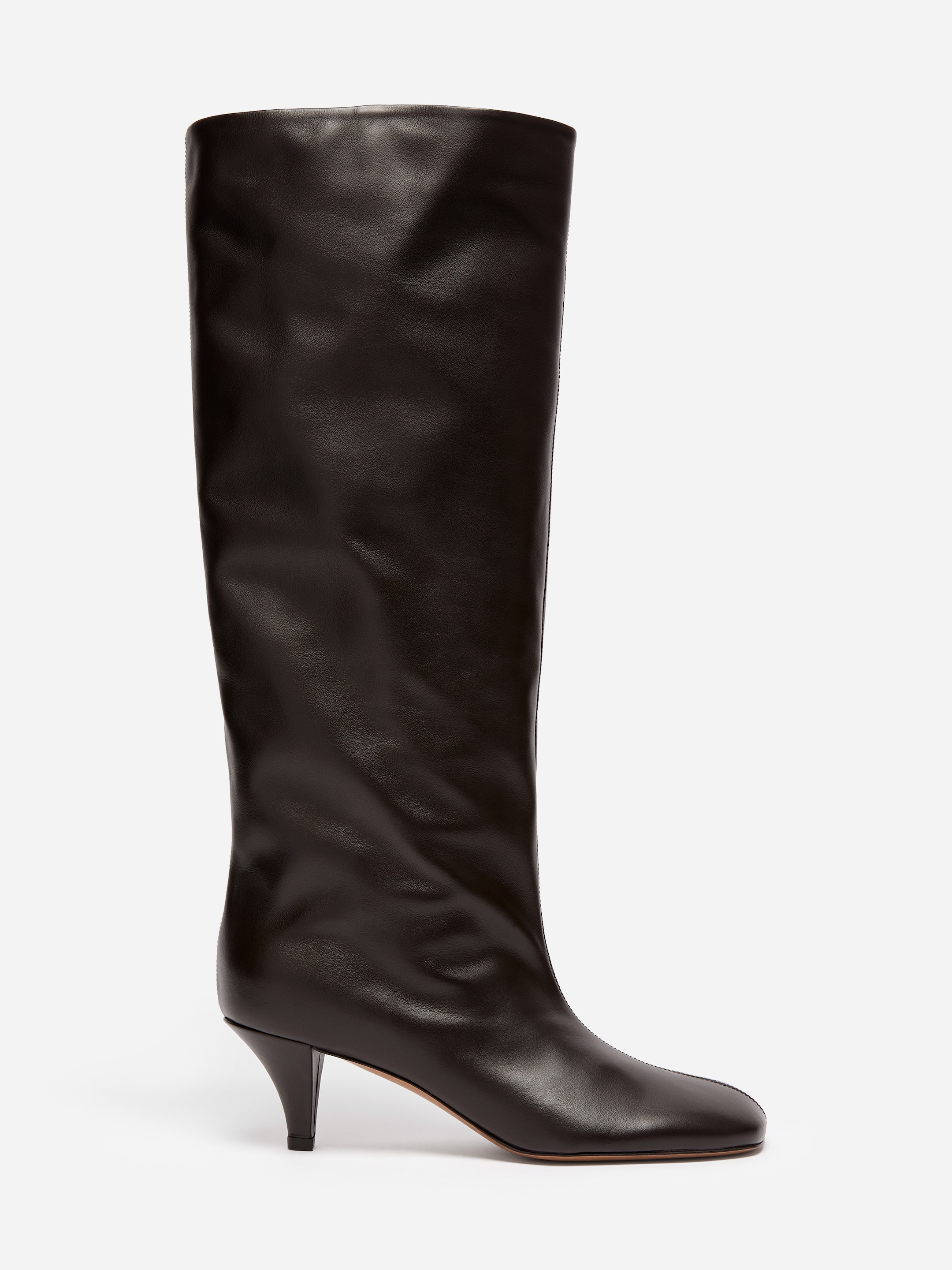Botas de piel holgadas-Brown-20396