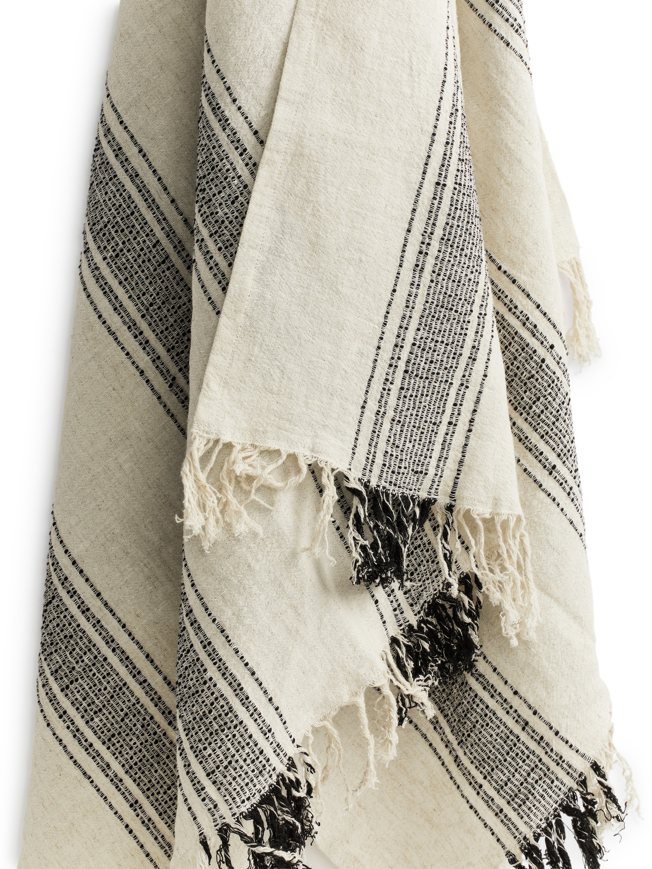 Handduk i bomull och linne - Beige/svart - Homeware - StillMedia/DescriptiveDetail - 2