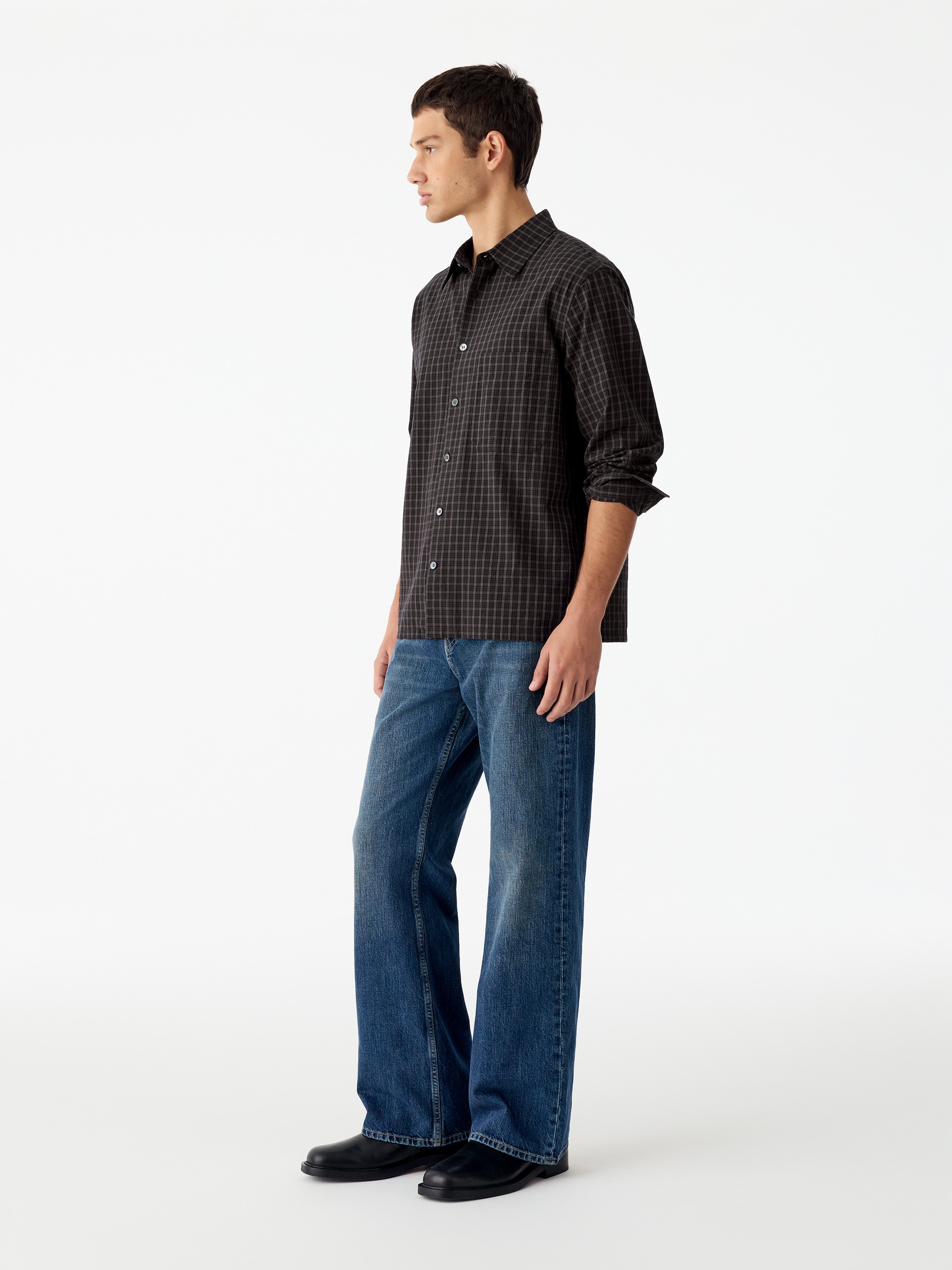 Locker geschnittenes Seersucker-Hemd - Braun/Karos - Relaxed Fit - men - StillMedia/Lookbook - 4