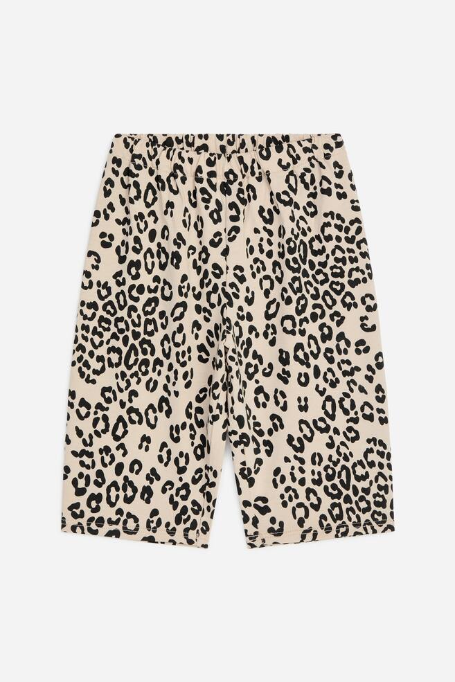 Relaxed Jersey Trousers - Beige/Black - 1