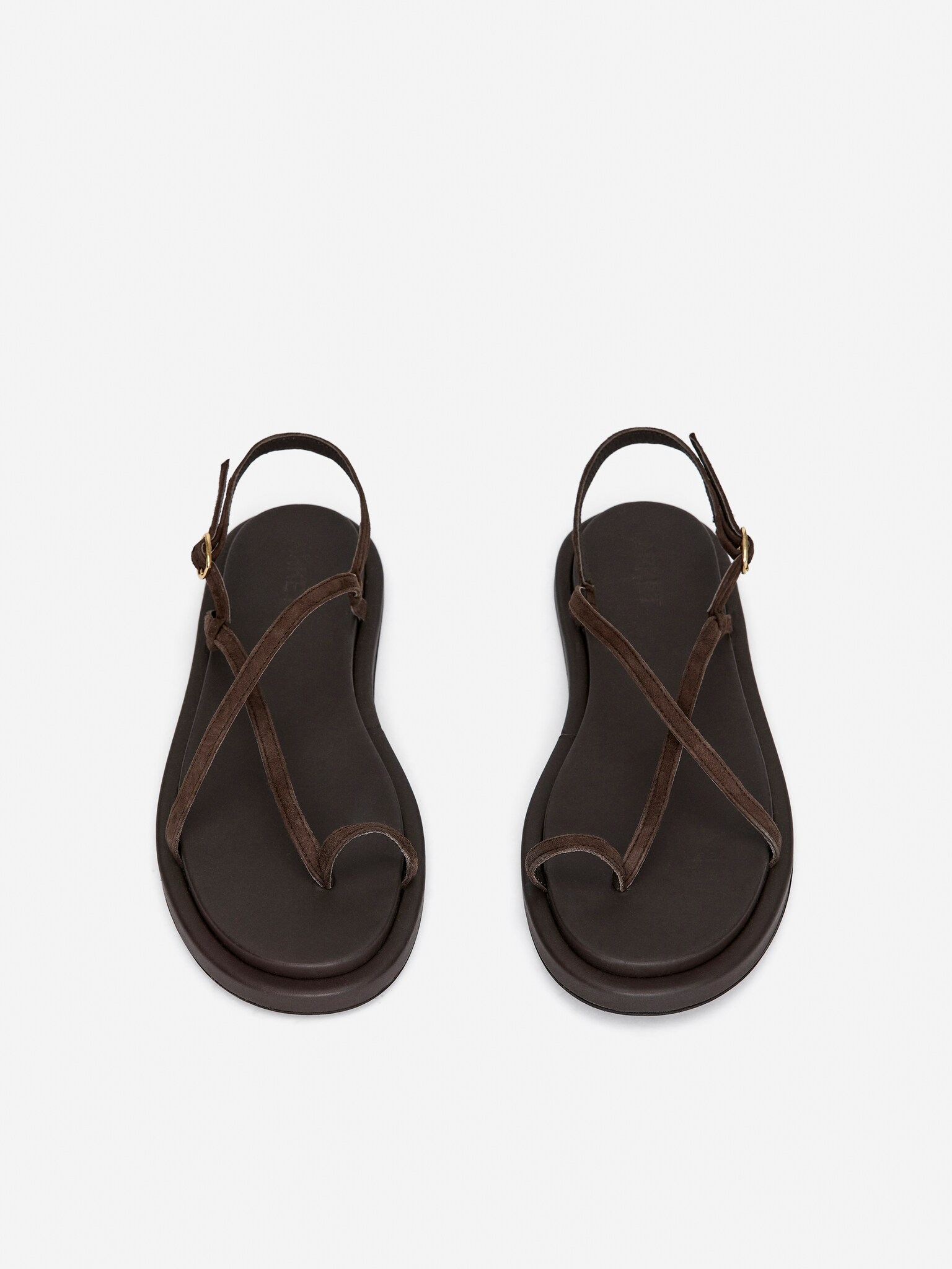 Sandales à brides en cuir - Marron/Orange - 6