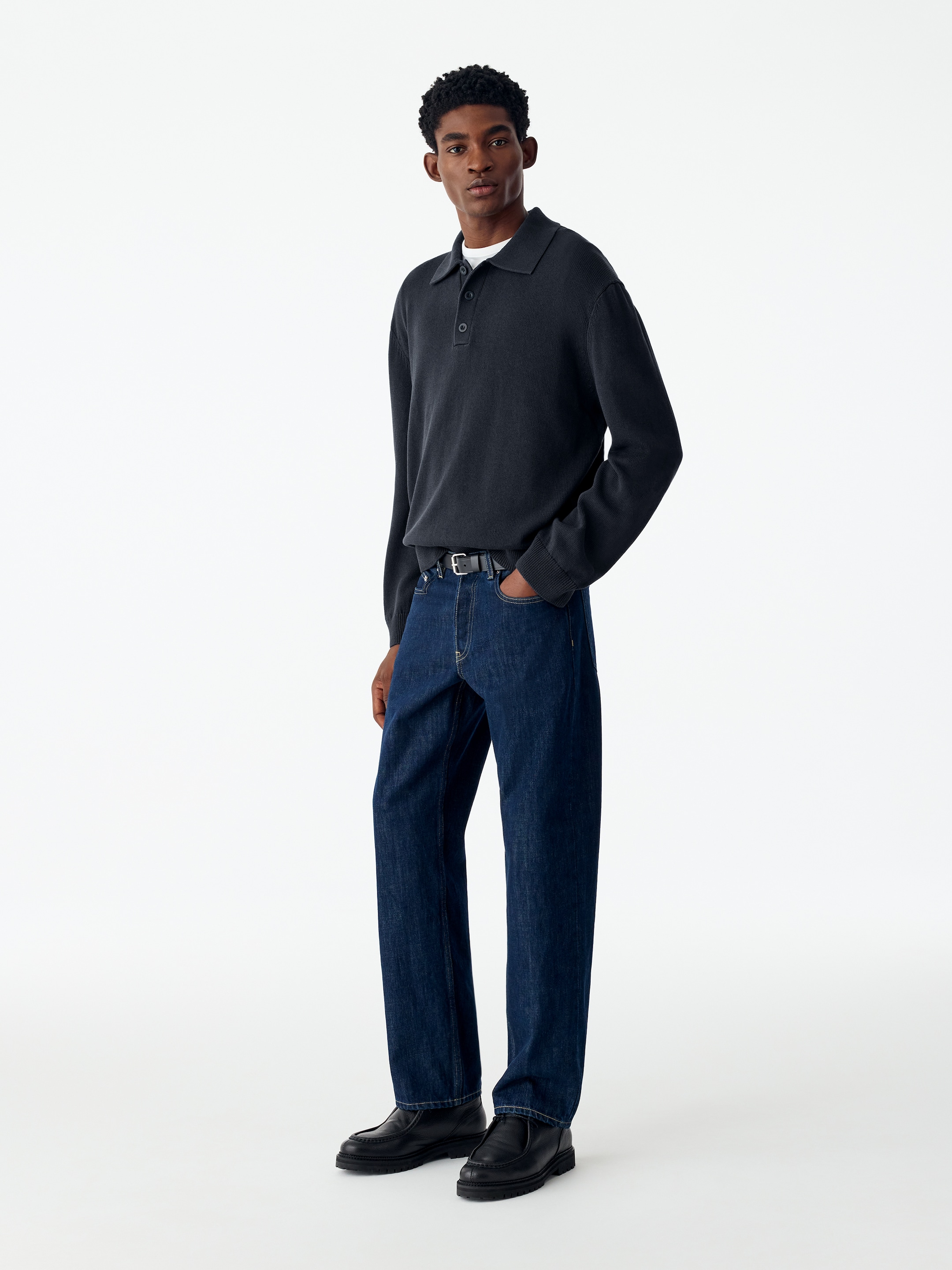 Cotton Lyocell Polo Shirt - Dark Blue - Regular fit - men - StillMedia/Lookbook - 7