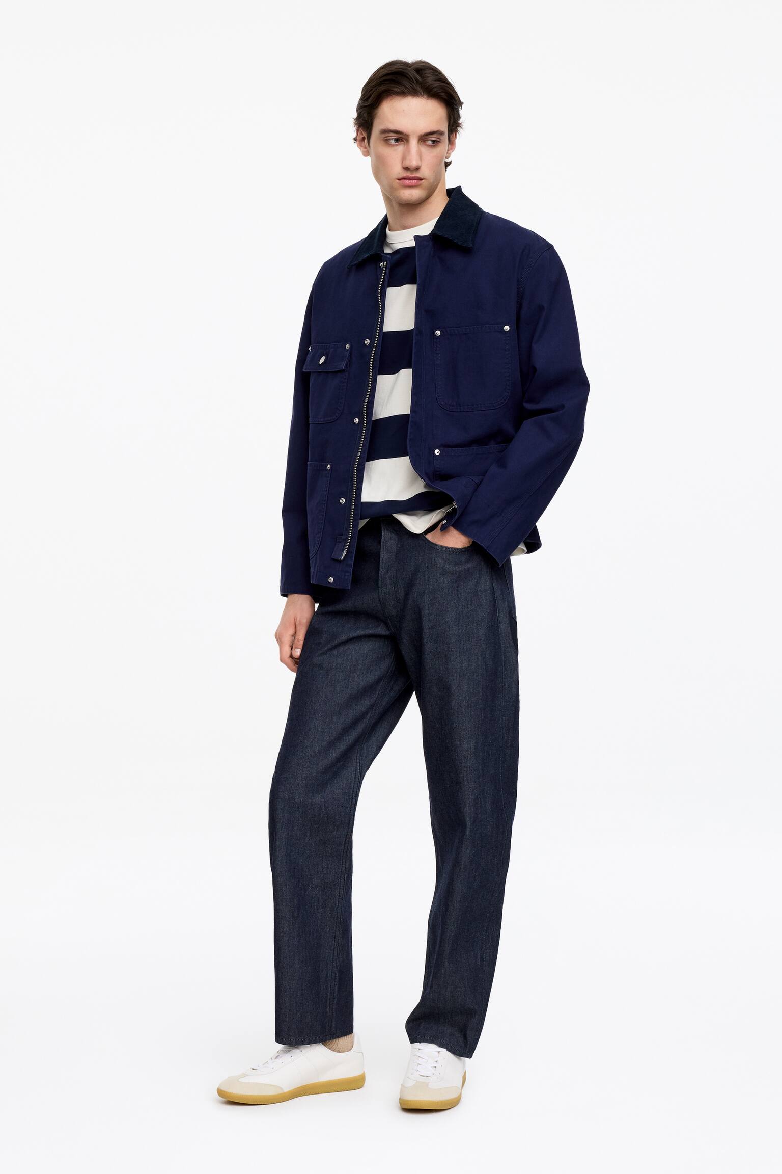 T-shirt i bomull - Blå/vit/Grön/vit - 7