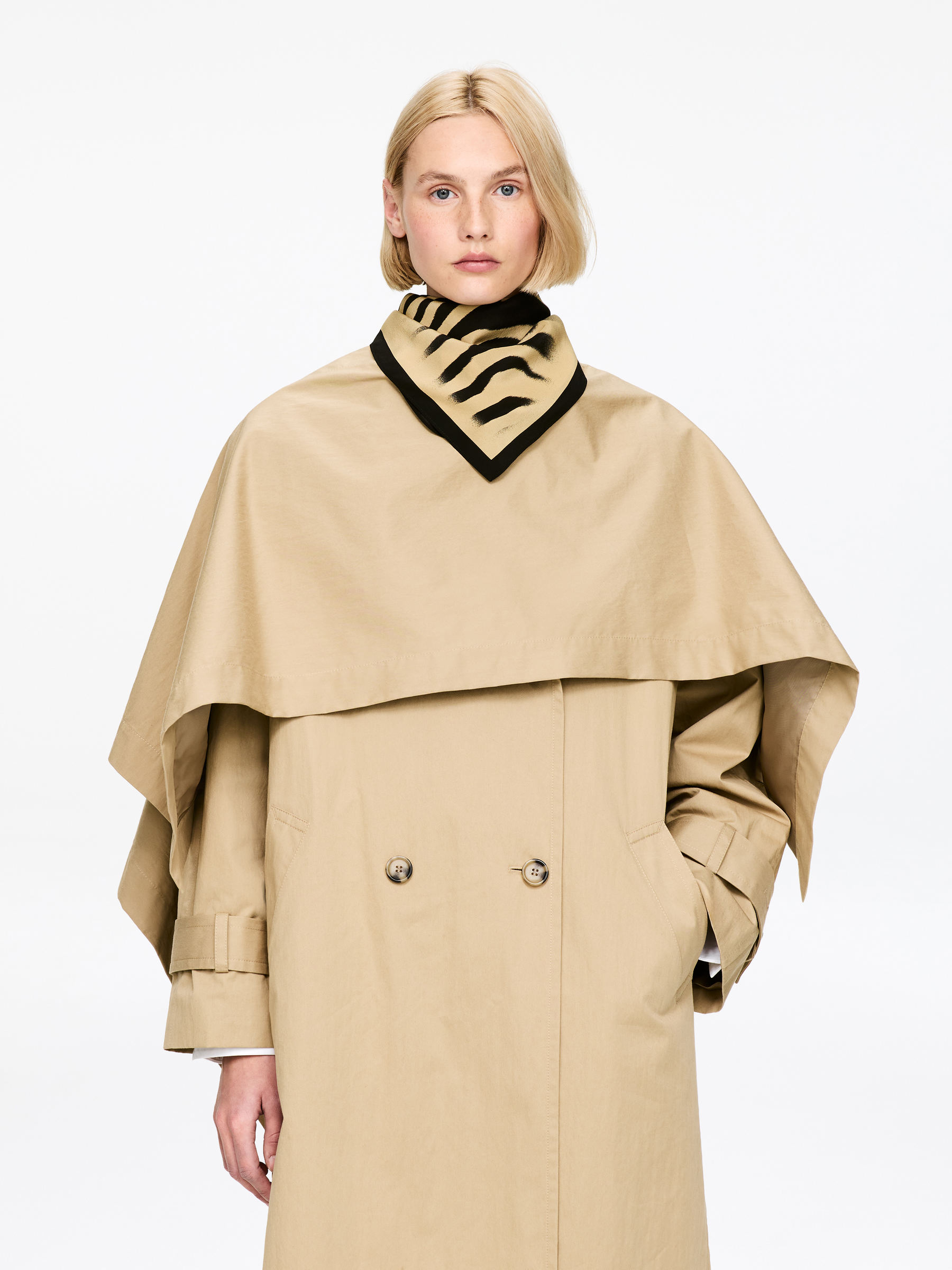 Printed Silk Scarf - Beige/Black - Women - StillMedia/Lookbook - 5