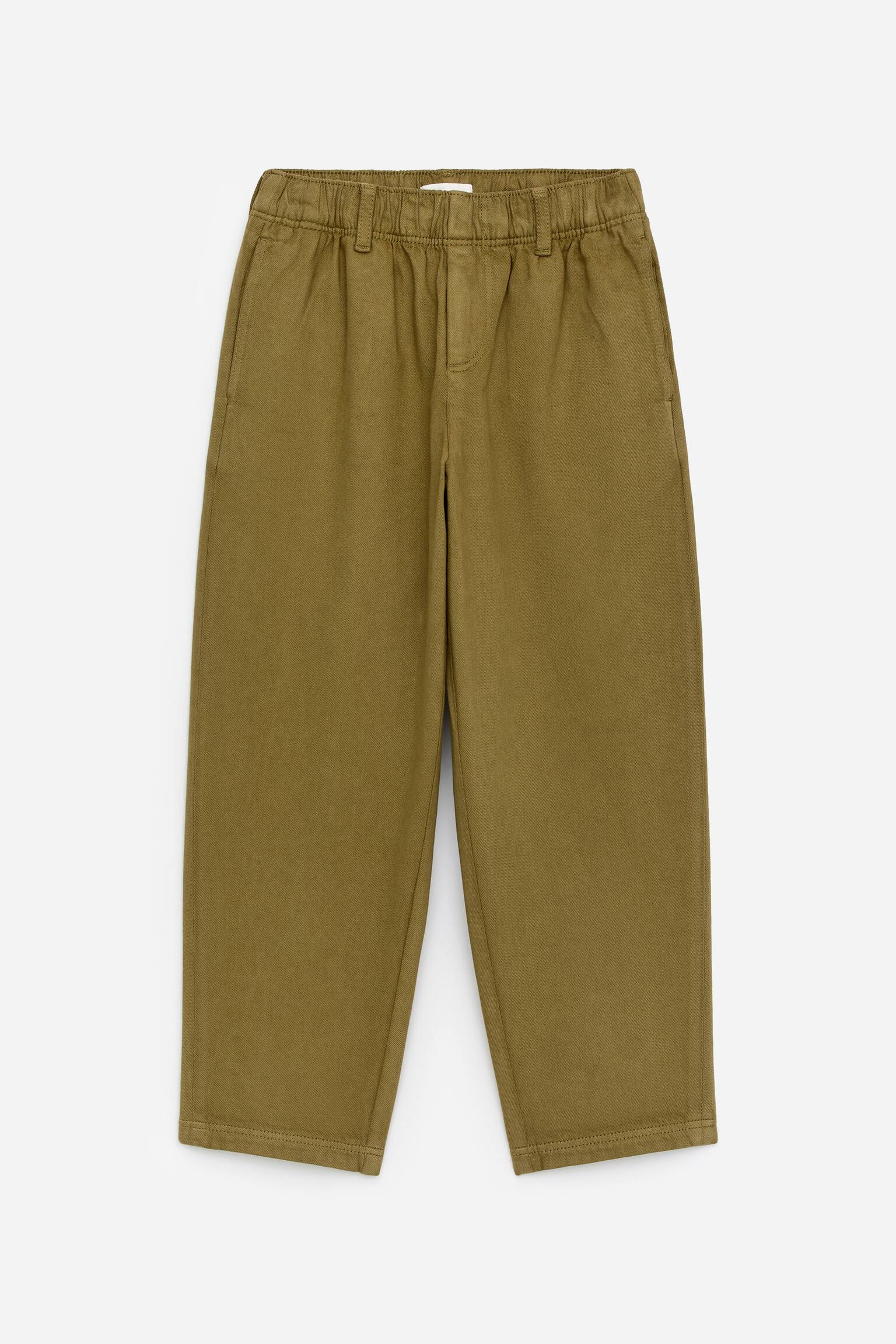 Spodnie chino o luźnym kroju - Zielony khaki/Przydymiony niebieski