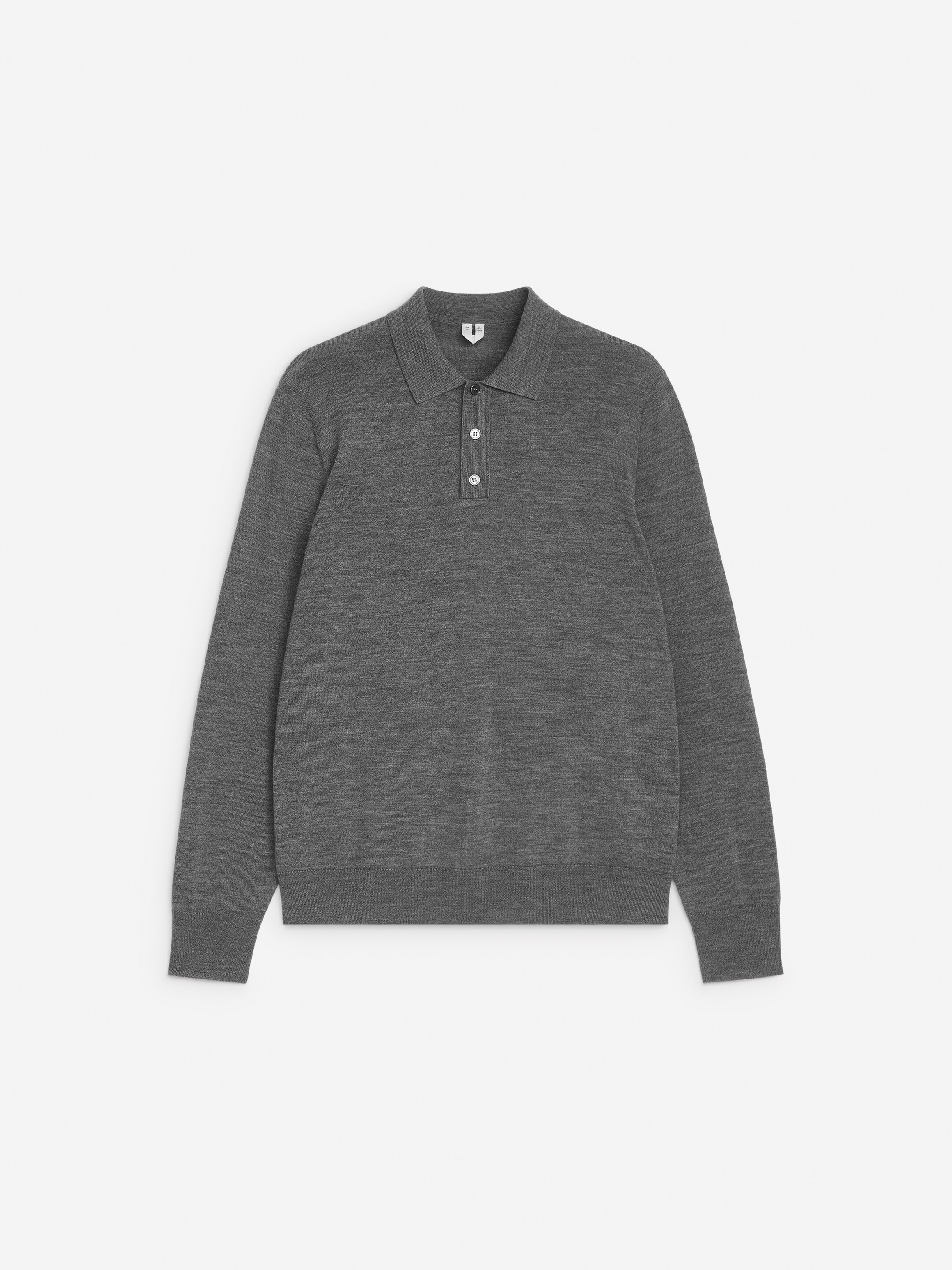 Se større billede: Merino Polotrøje - Gråmeleret - HERRE | H&M DK 1