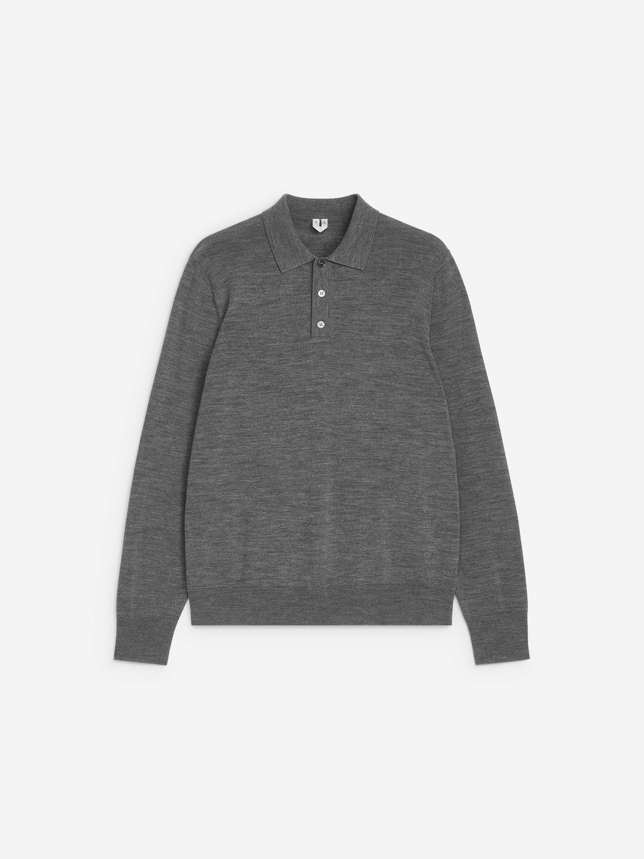 Merino Polo Jumper - Grey Melange - Regular fit - Men - StillMedia/DescriptiveStillLife - 2
