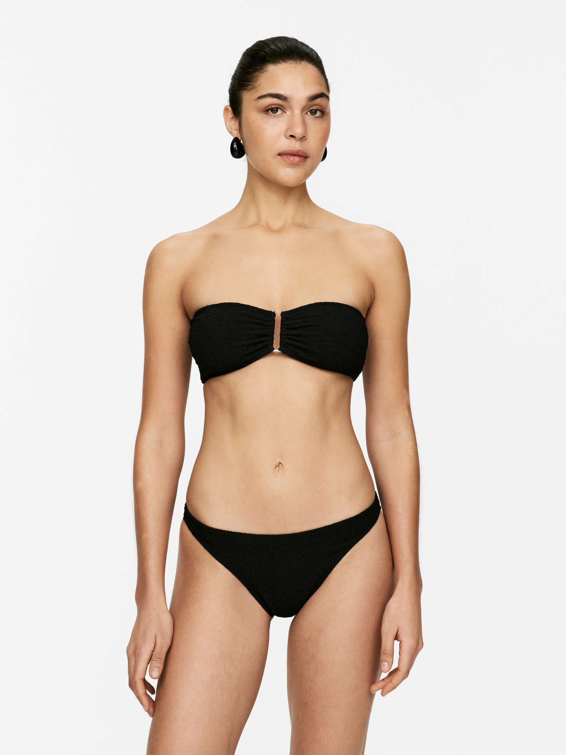 High-Waist Textured Bikini Briefs - Black - Women - StillMedia/Lookbook - 14